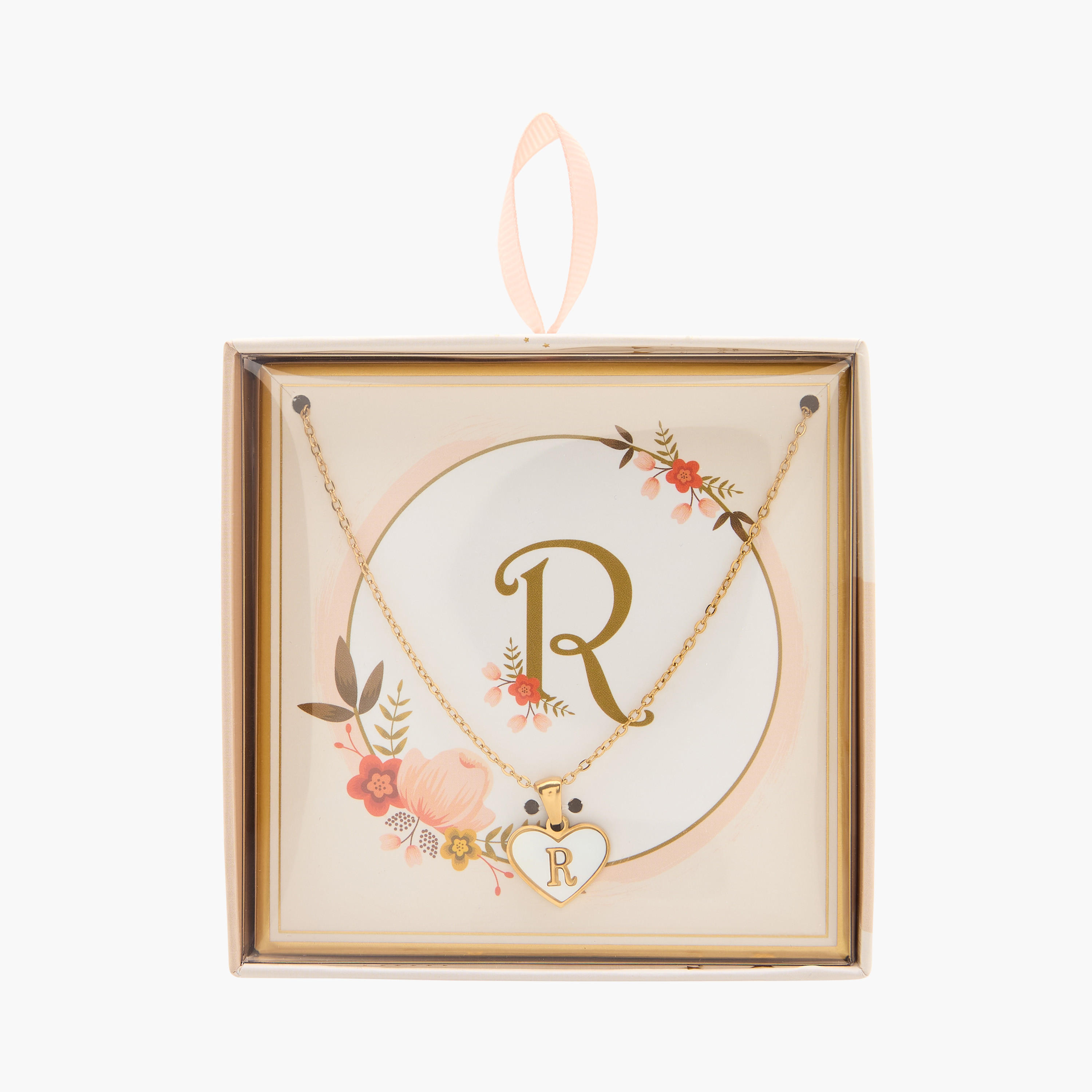 Gold Tone Pendant Necklace with Initial R-women-watchesandjewellery-jewellery-necklacesandpendants-image-4