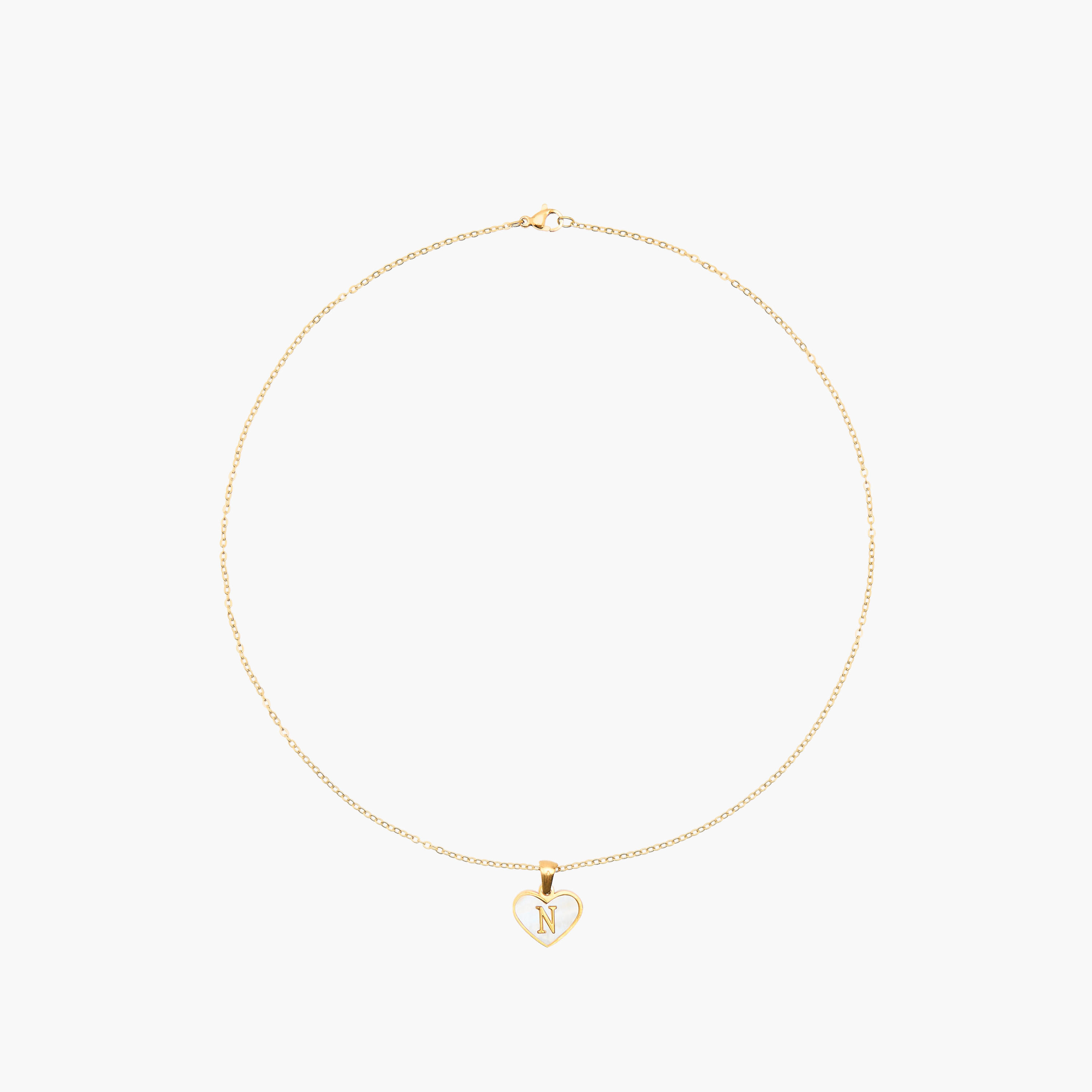Gold Tone Pendant Necklace with Initial N-women-watchesandjewellery-jewellery-necklacesandpendants-image-1