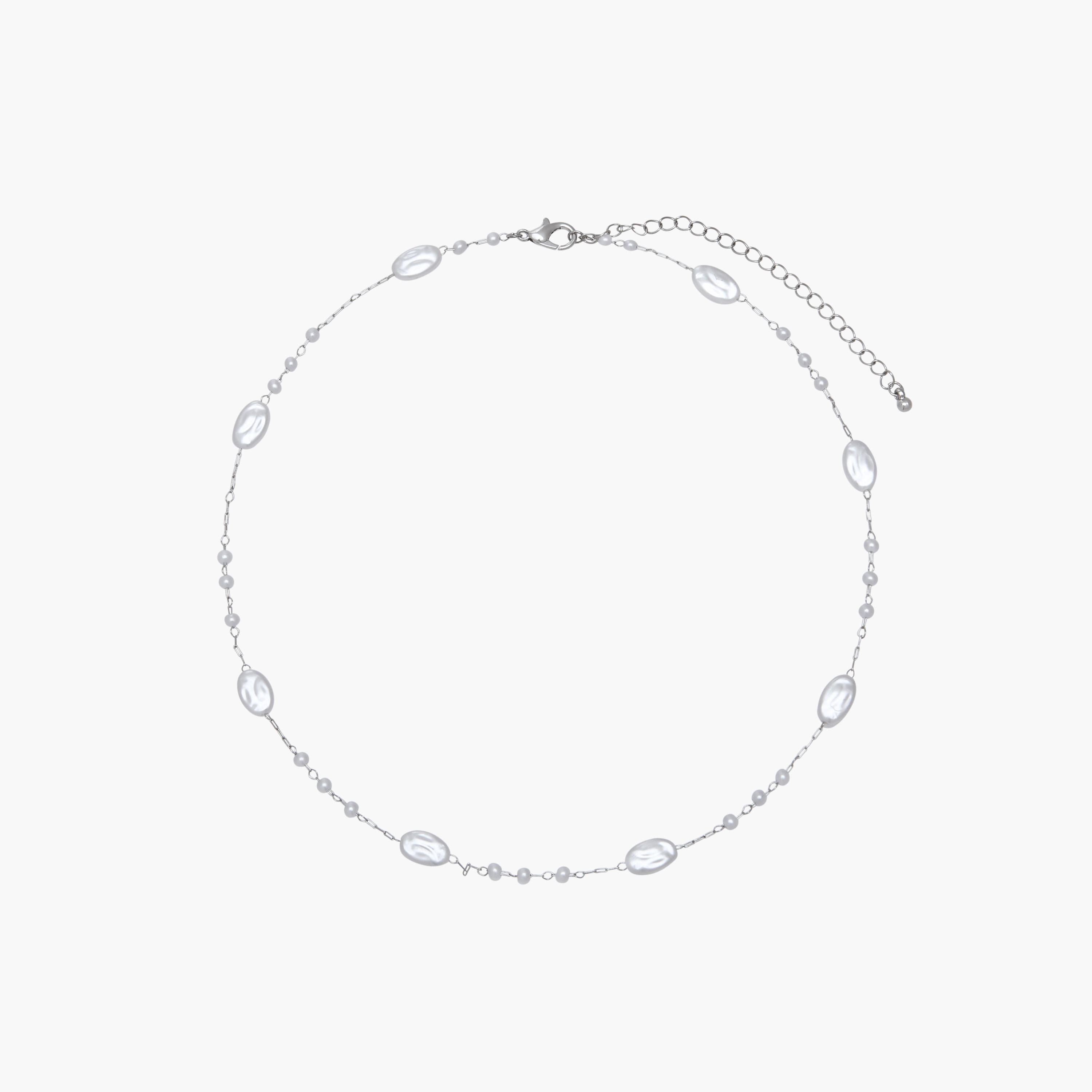 Silver Tone Necklace with Beaded Design-women-watchesandjewellery-jewellery-necklacesandpendants-image-1