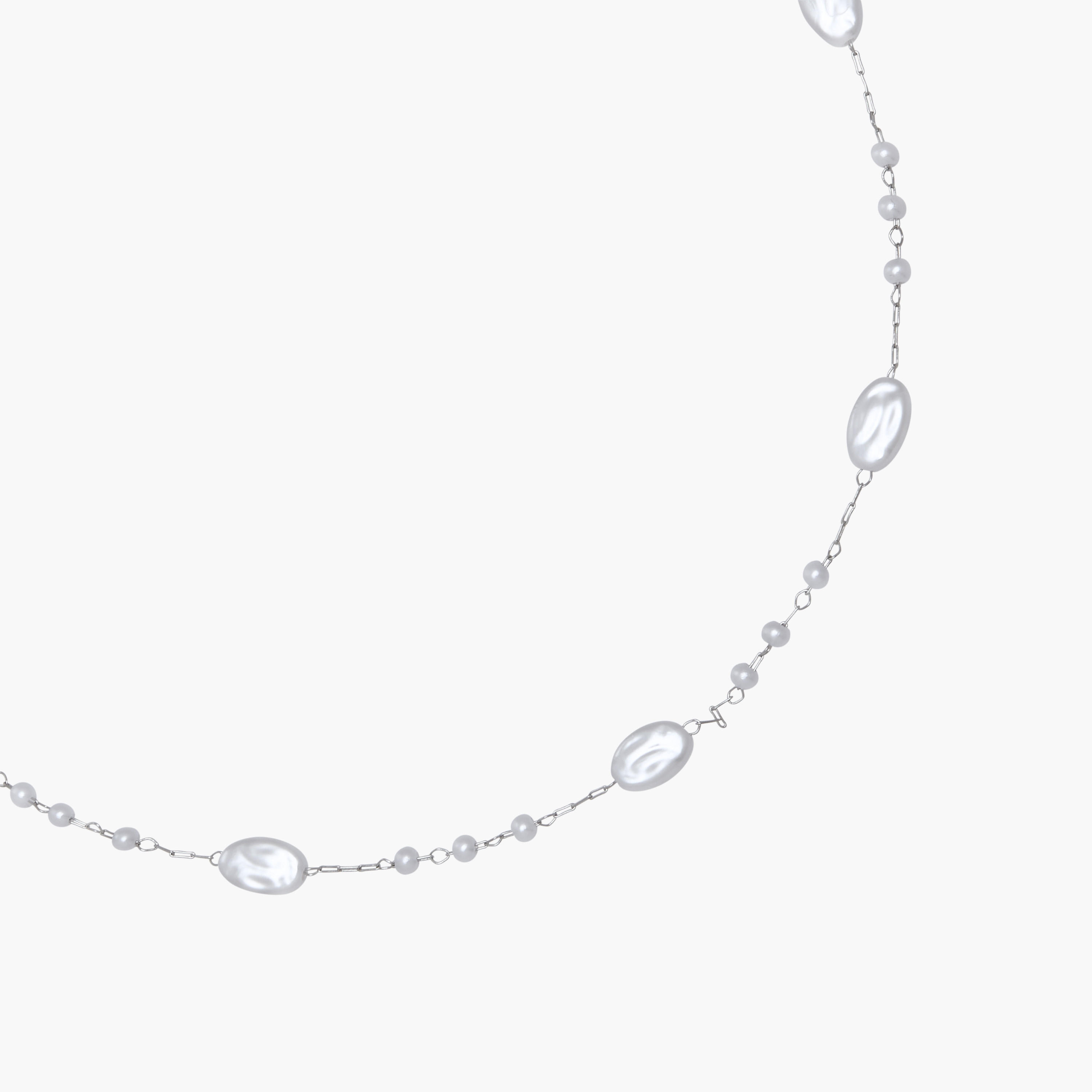 Silver Tone Necklace with Beaded Design-women-watchesandjewellery-jewellery-necklacesandpendants-image-2