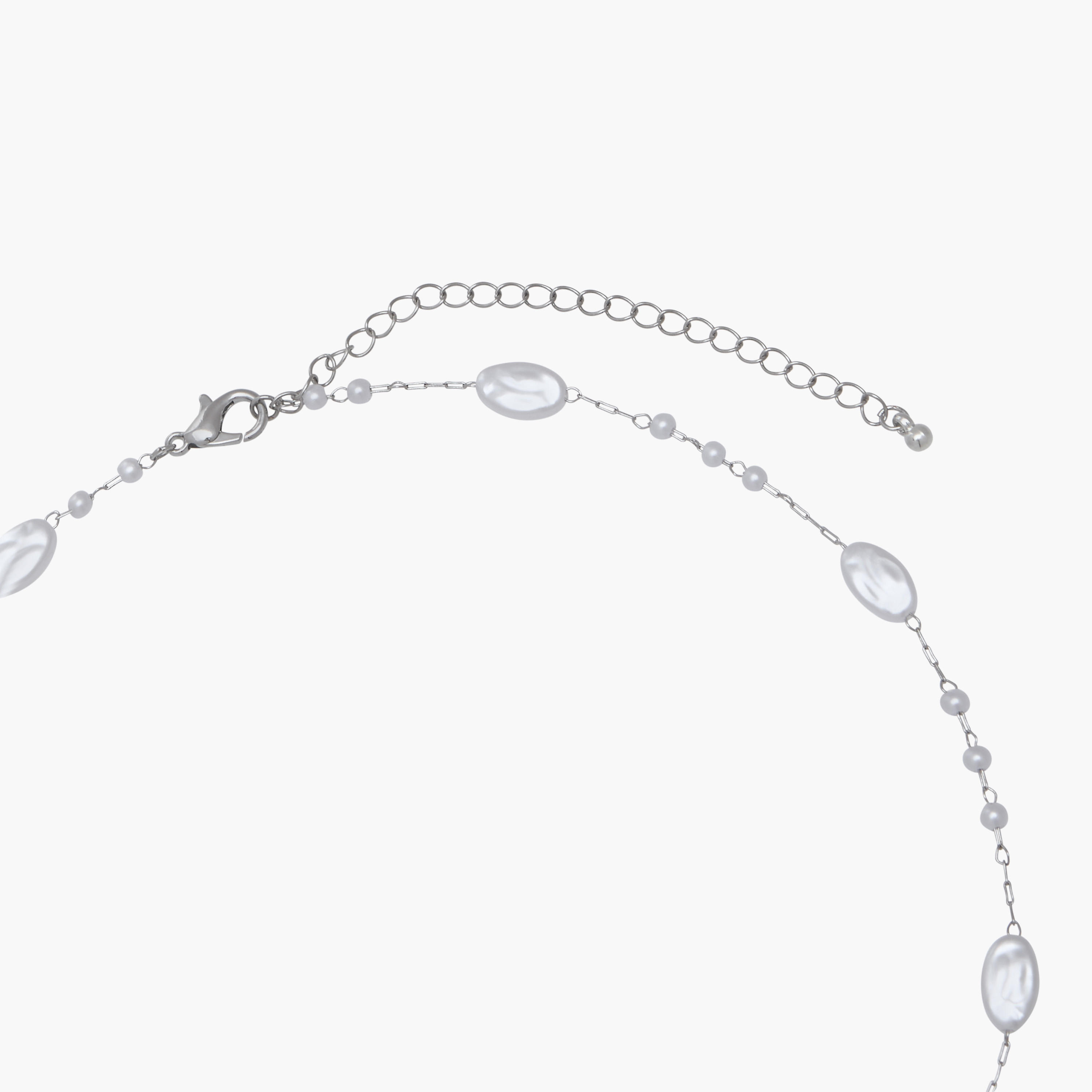Silver Tone Necklace with Beaded Design-women-watchesandjewellery-jewellery-necklacesandpendants-image-4