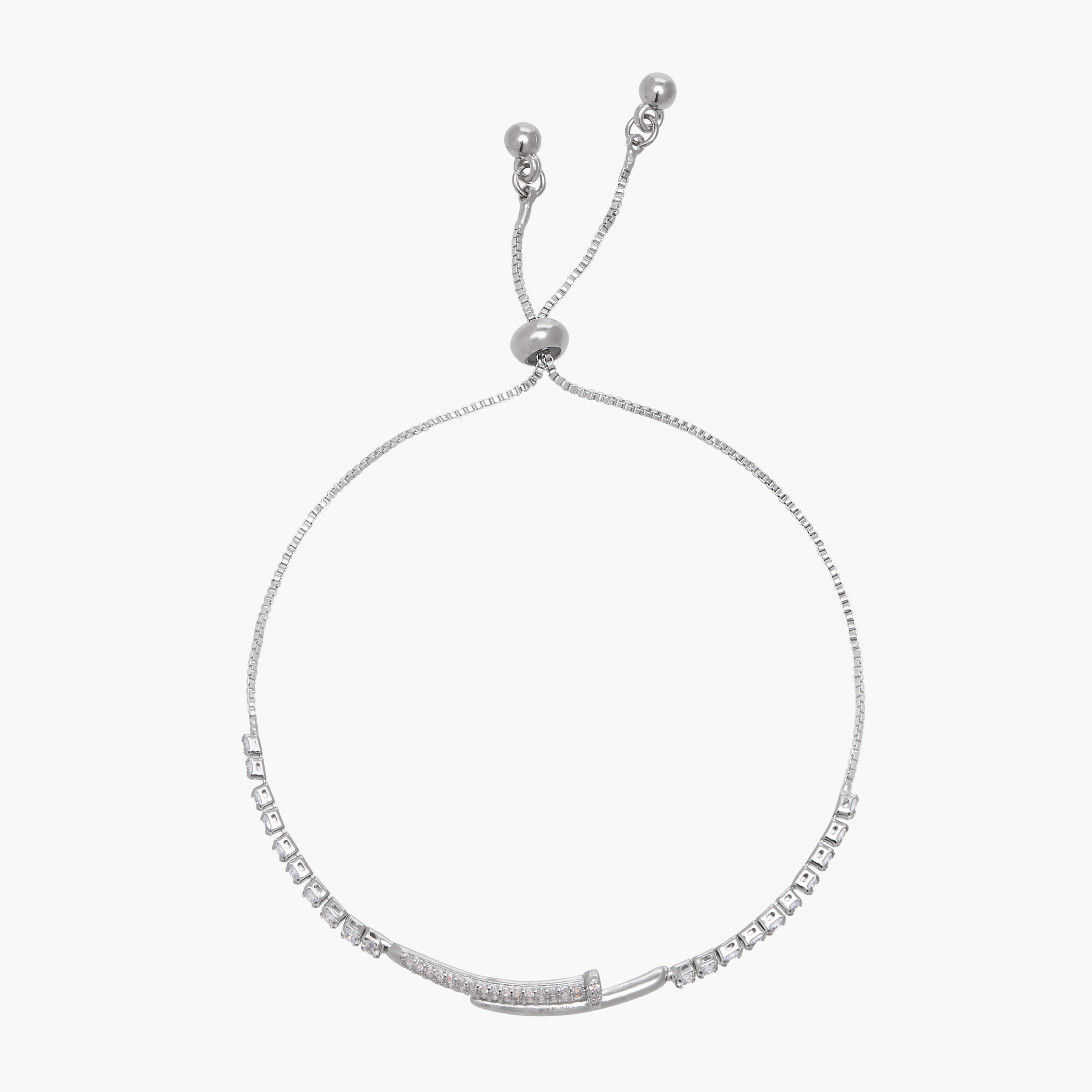 Metal Cubic Zirconia Embellished Bracelet-women-watchesandjewellery-jewellery-banglesandbracelets-image-1