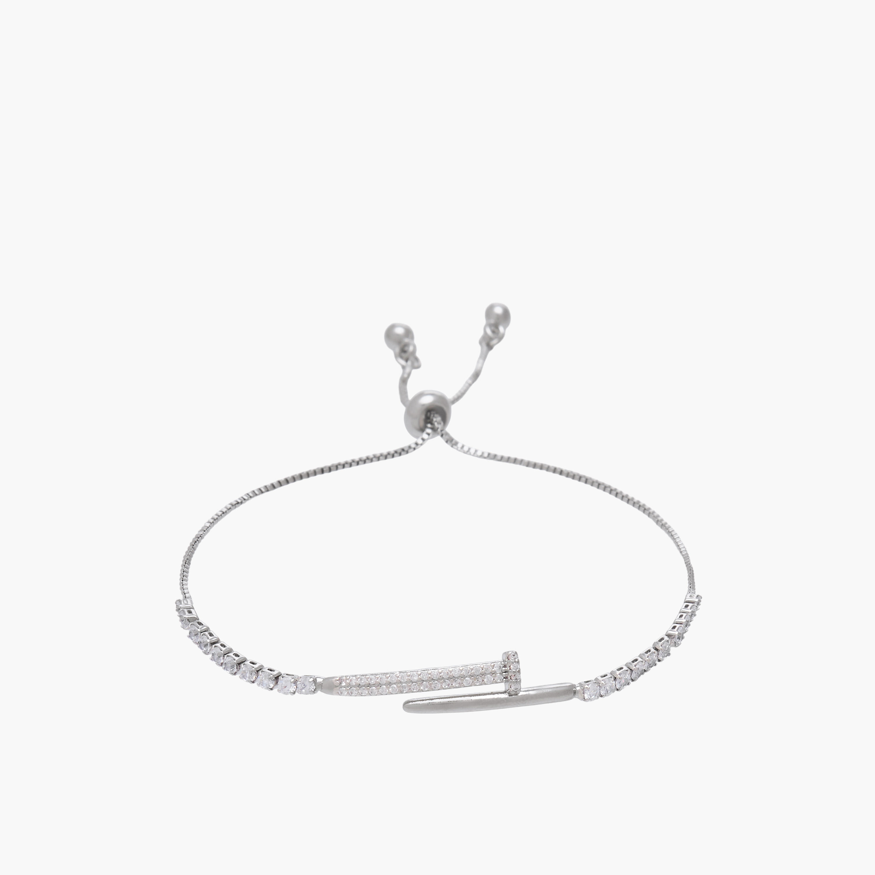 Metal Cubic Zirconia Embellished Bracelet-women-watchesandjewellery-jewellery-banglesandbracelets-image-2