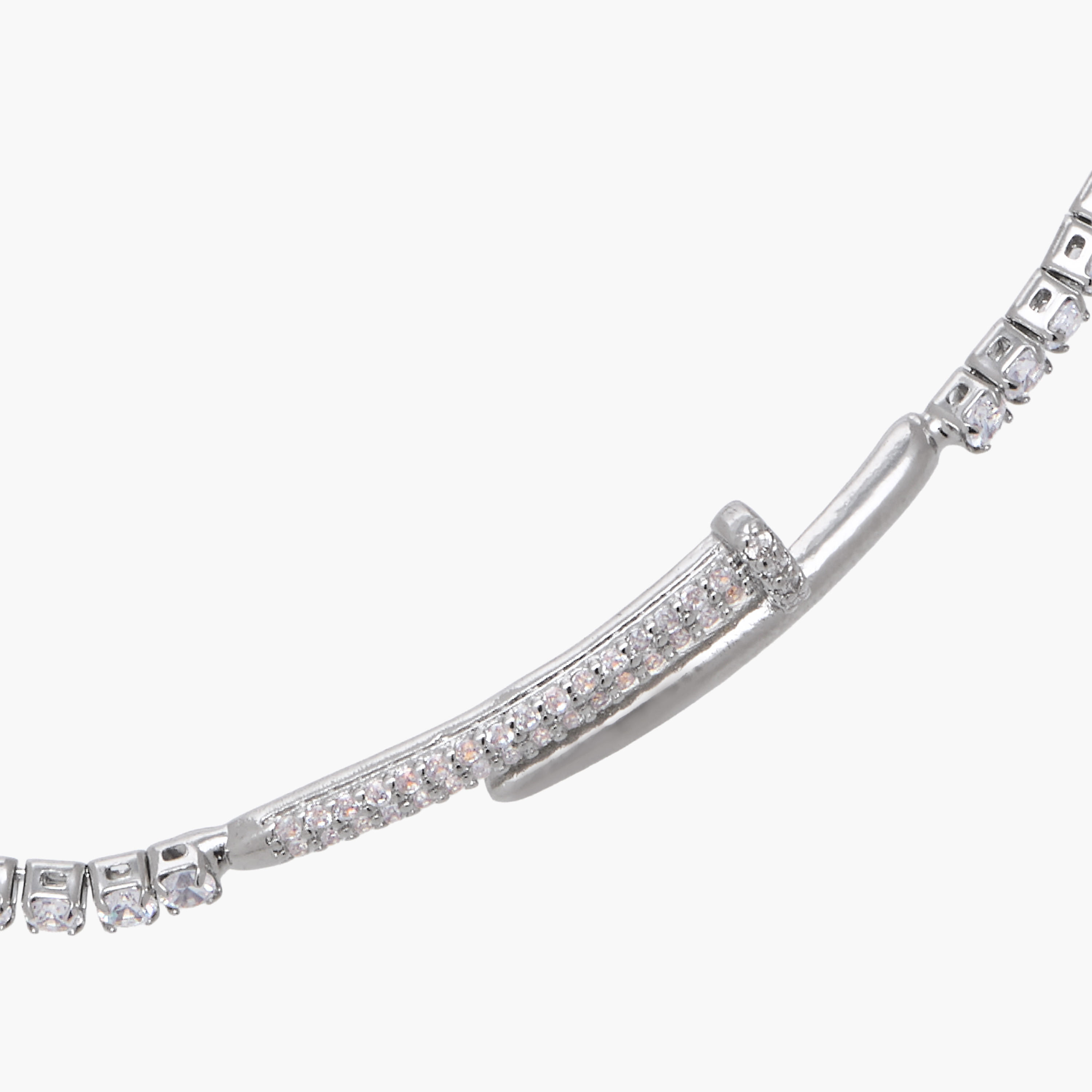 Metal Cubic Zirconia Embellished Bracelet-women-watchesandjewellery-jewellery-banglesandbracelets-image-3