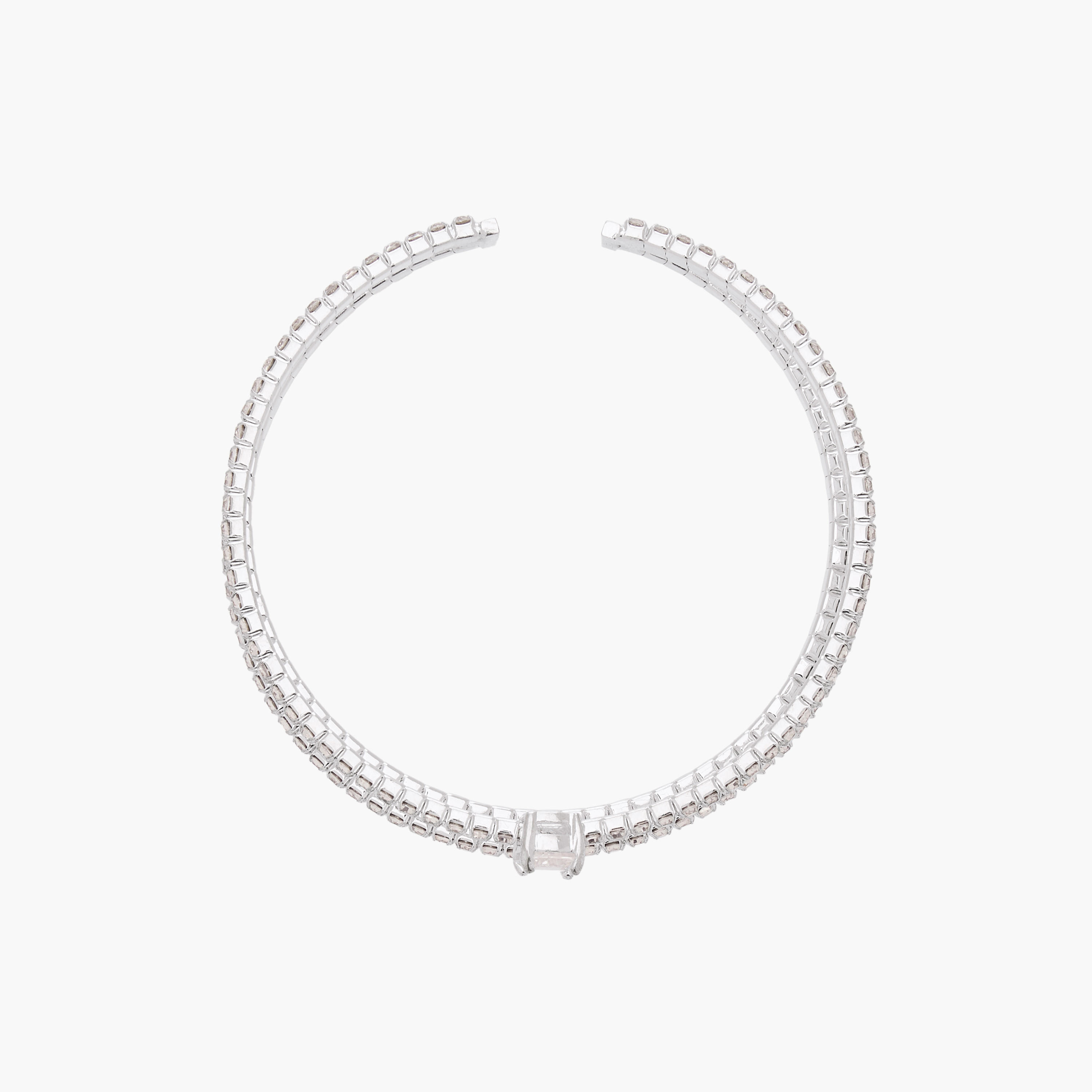 سوار كفّ معدني مرصّع بحجر زركون مكعب-women-watchesandjewellery-jewellery-banglesandbracelets-image-2