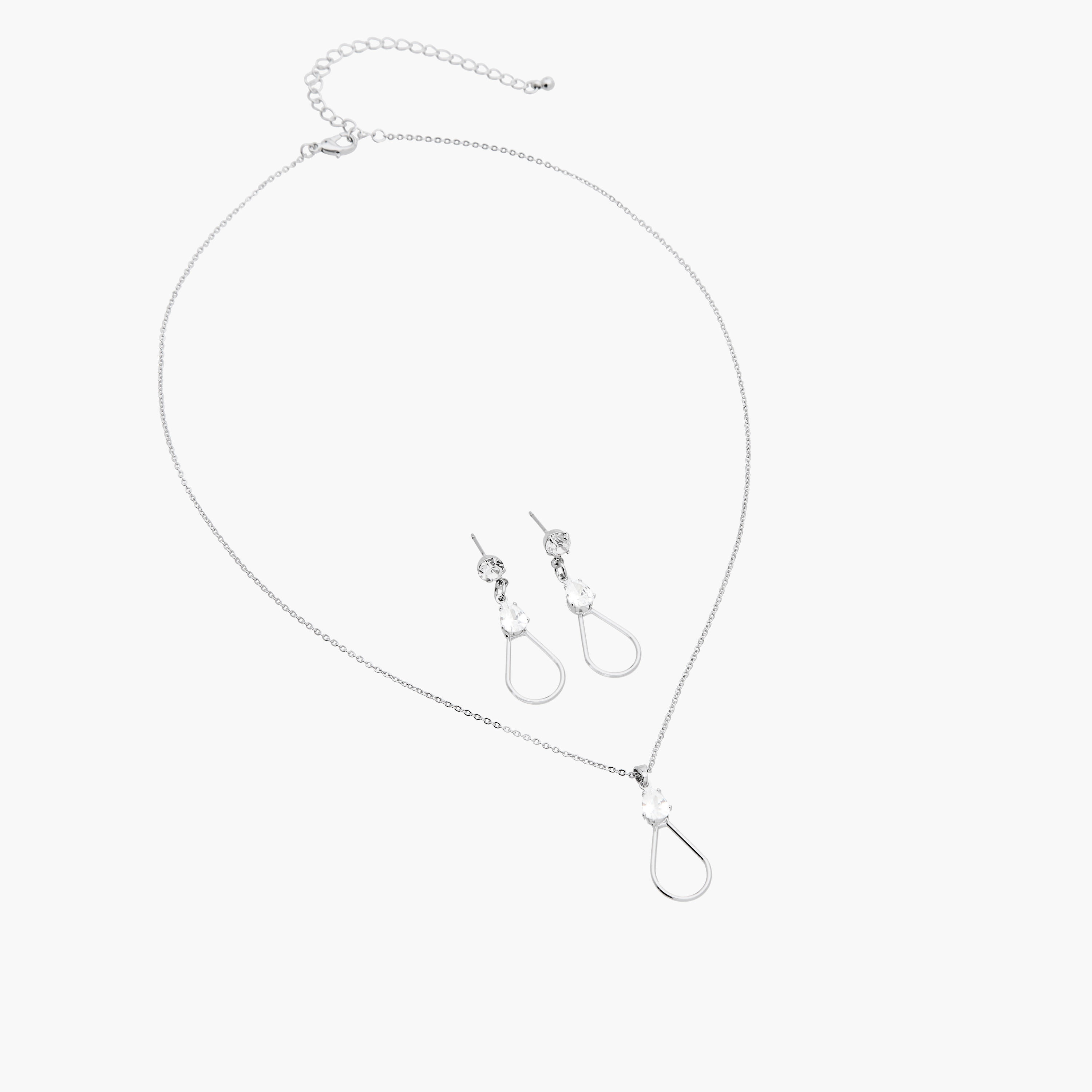 Set of 2 - Stone Embellished Pendant Necklace and Earrings-women-watchesandjewellery-jewellery-jewellerysets-image-3