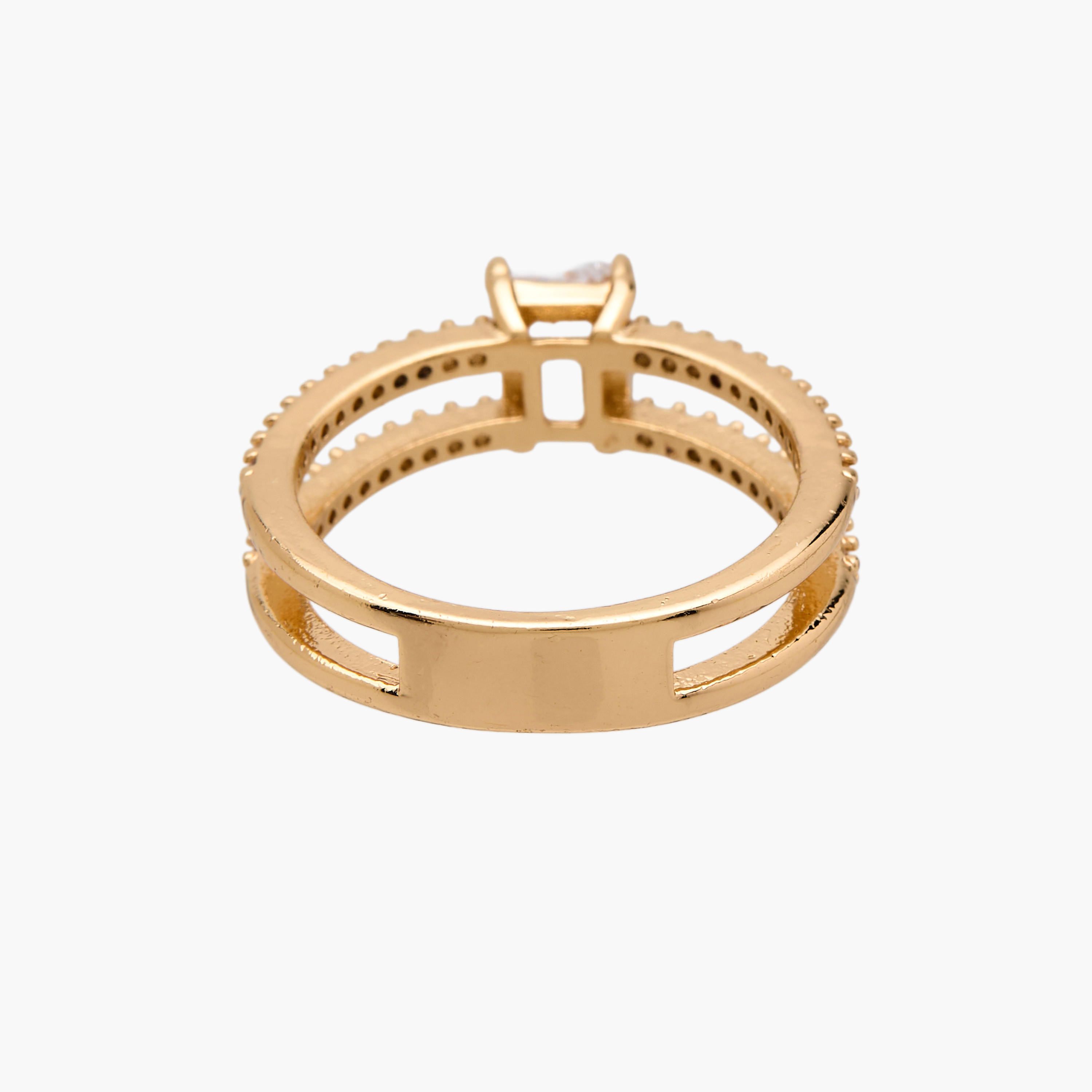 Gold Tone Cubic Zirconia Embellished Ring-women-watchesandjewellery-jewellery-rings-image-3