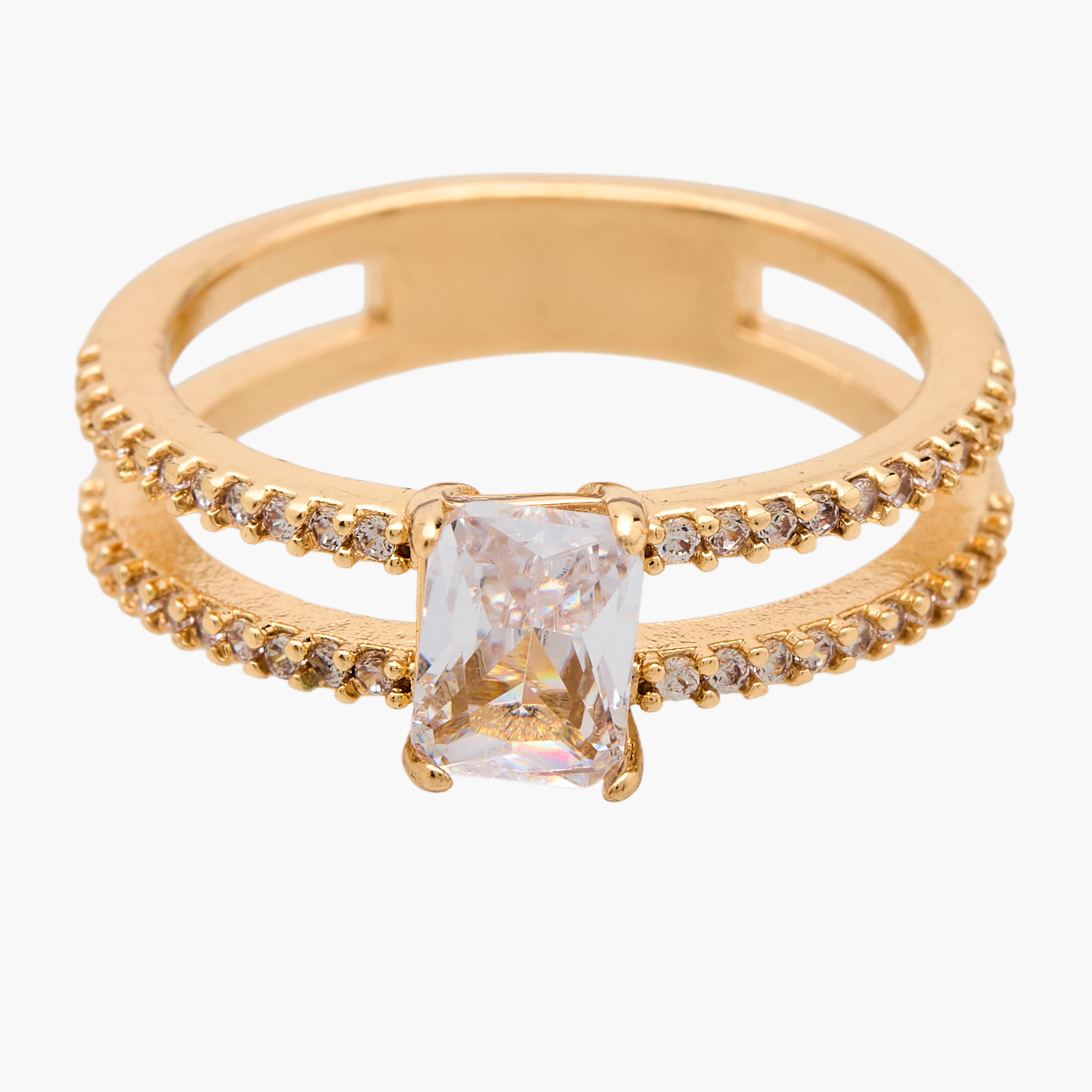 Gold Tone Cubic Zirconia Embellished Ring-women-watchesandjewellery-jewellery-rings-image-4
