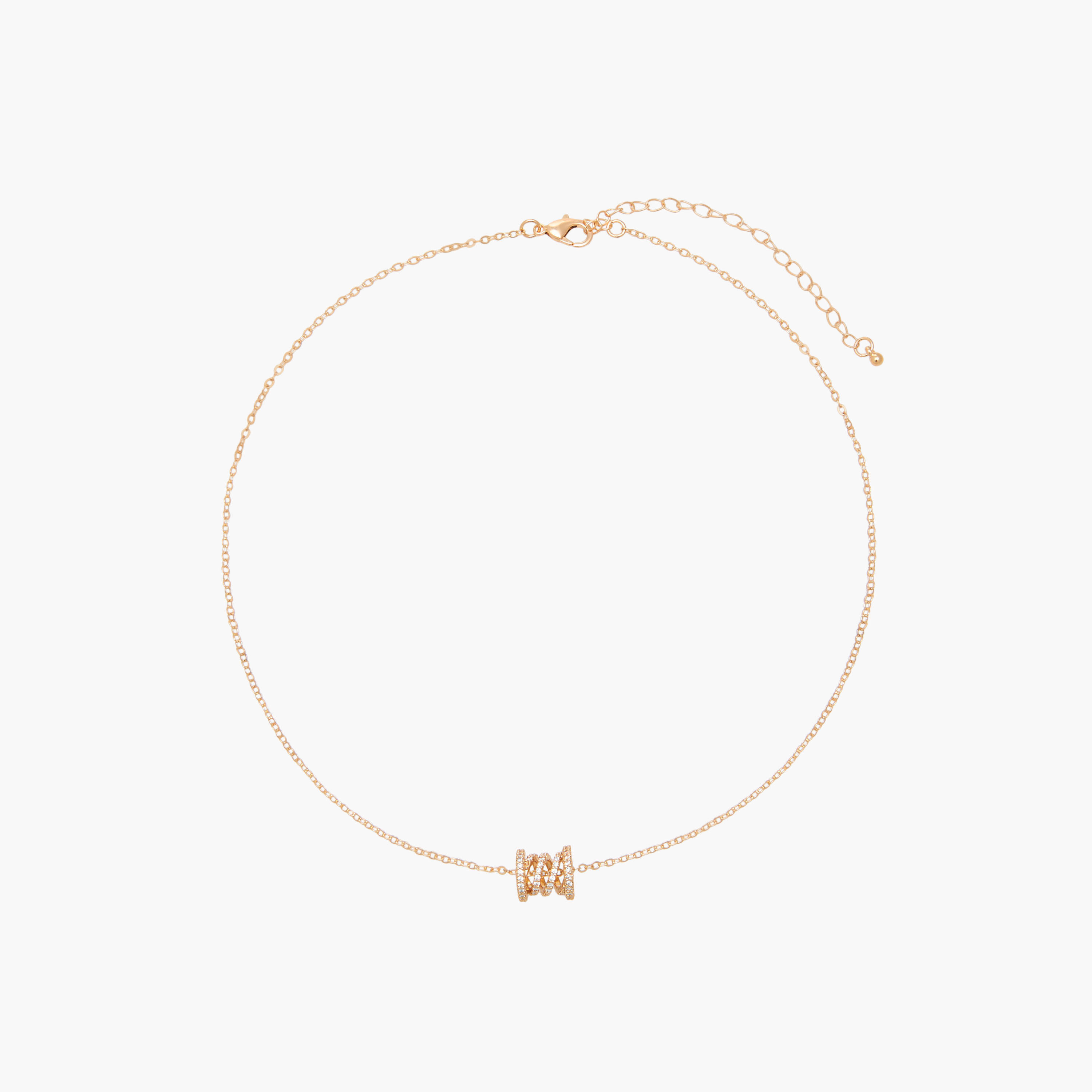 Gold Tone Cubic Zirconia Pendant Necklace with Embellished Design-women-watchesandjewellery-jewellery-necklacesandpendants-image-1