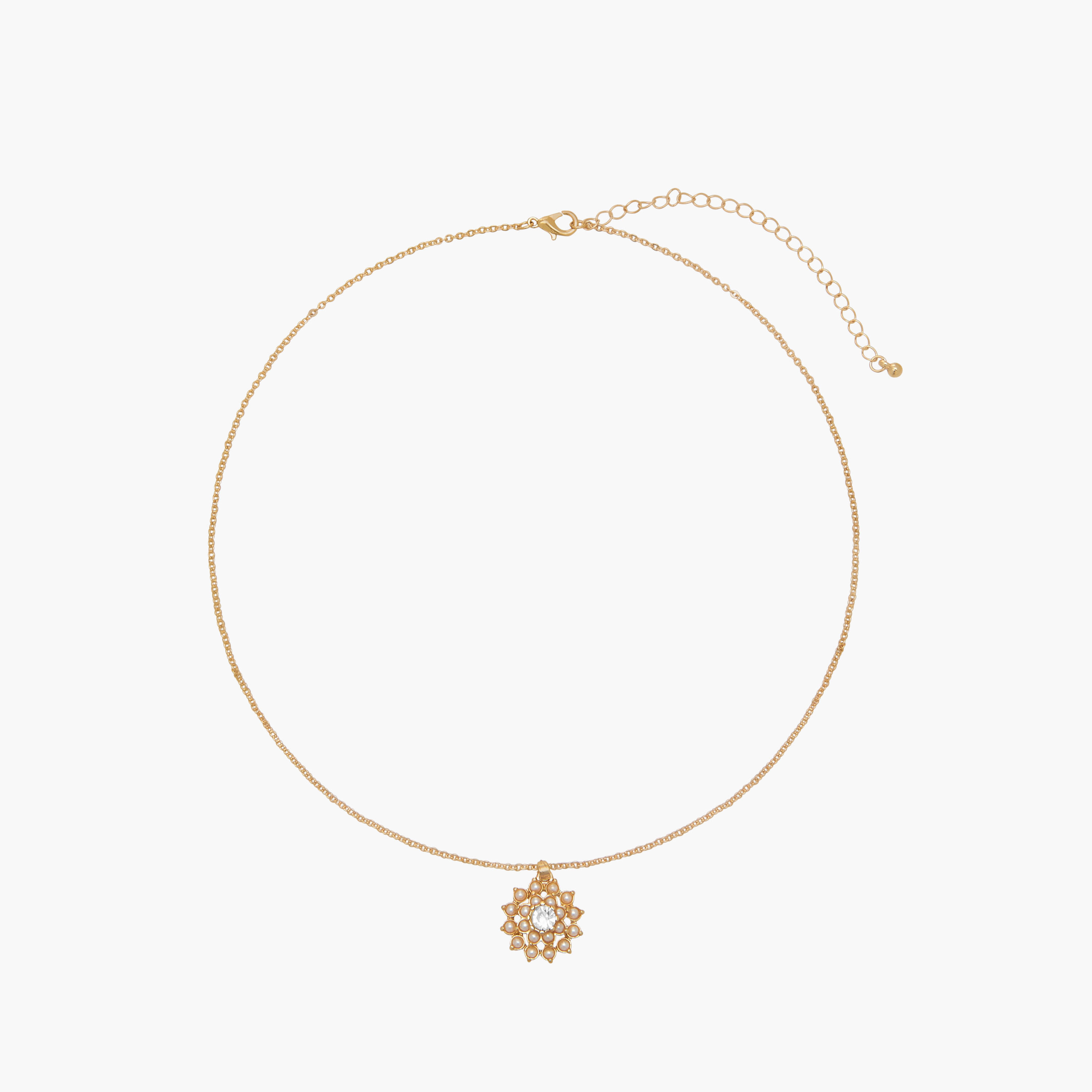 Set of 2 - Floral Pearl Pendant Necklace and Earrings-women-watchesandjewellery-jewellery-jewellerysets-image-2