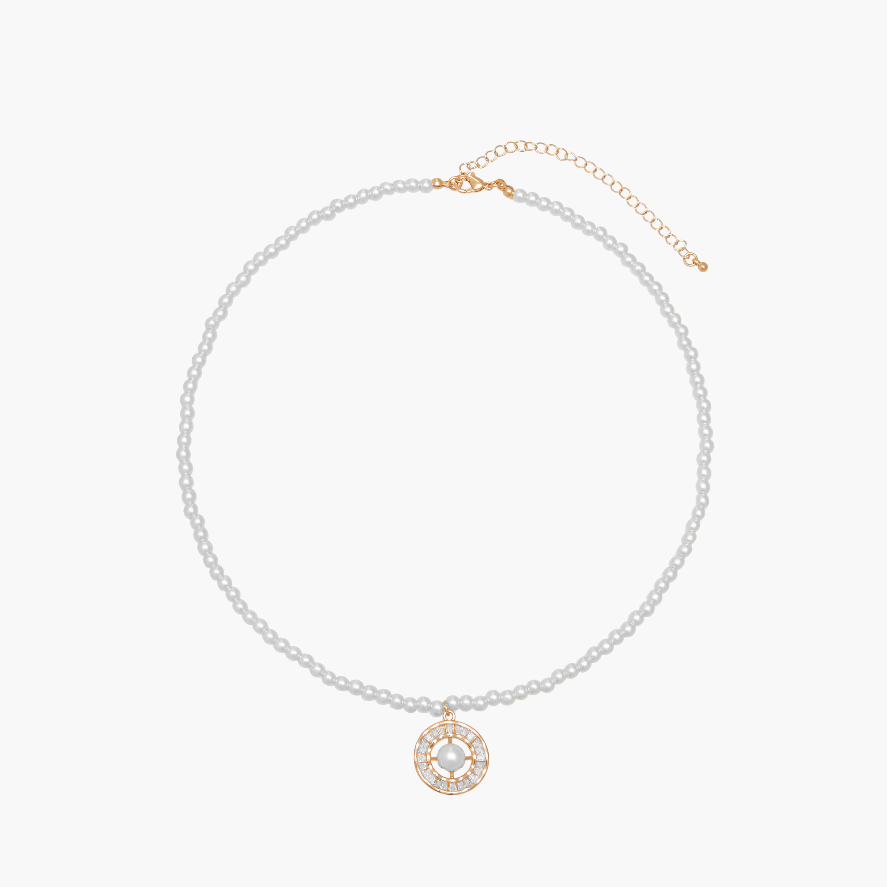 Gold Tone Pendant Necklace with Pearl Embellishment-women-watchesandjewellery-jewellery-necklacesandpendants-image-1