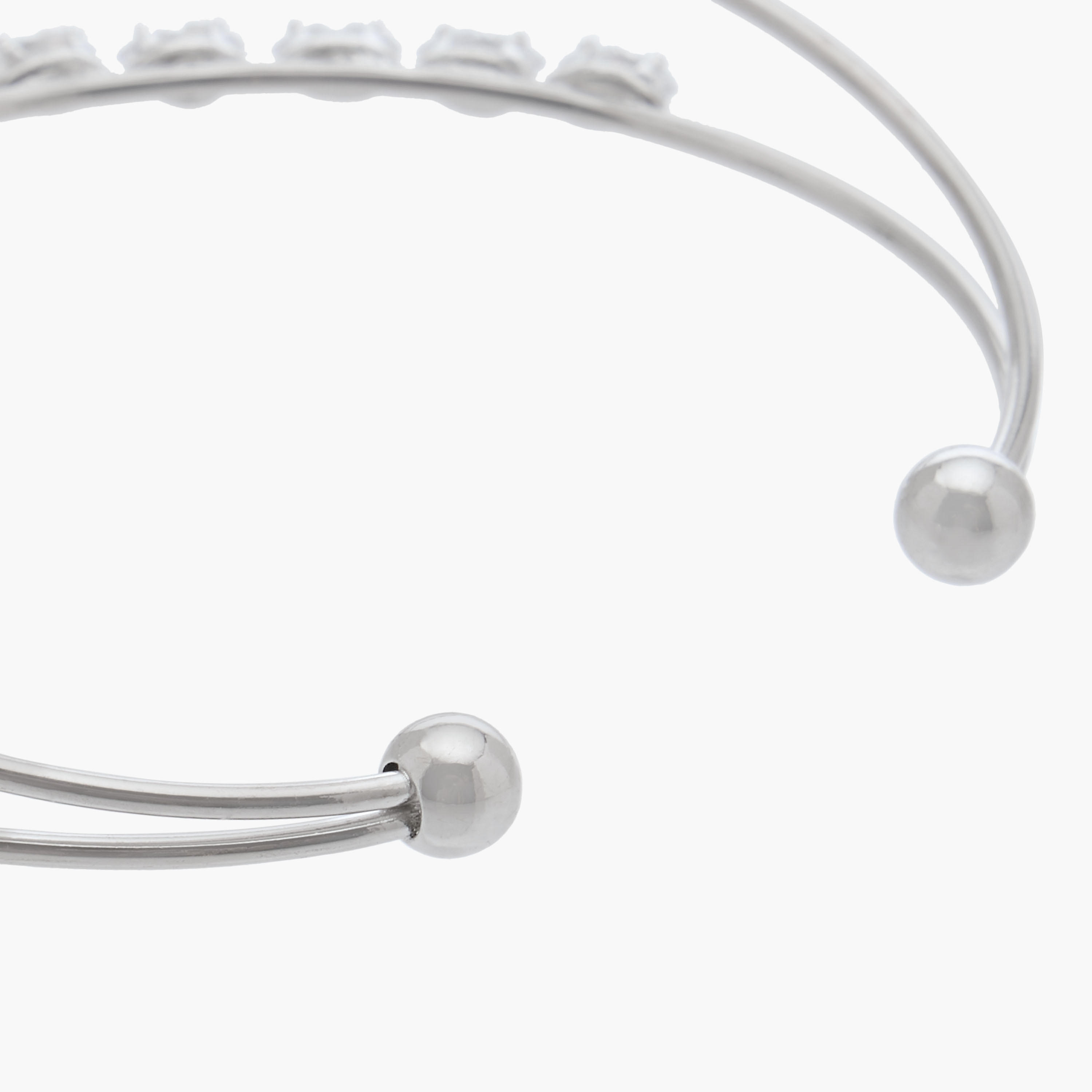 Metal Cubic Zirconia Embellished Cuff Bracelet-women-watchesandjewellery-jewellery-banglesandbracelets-image-4