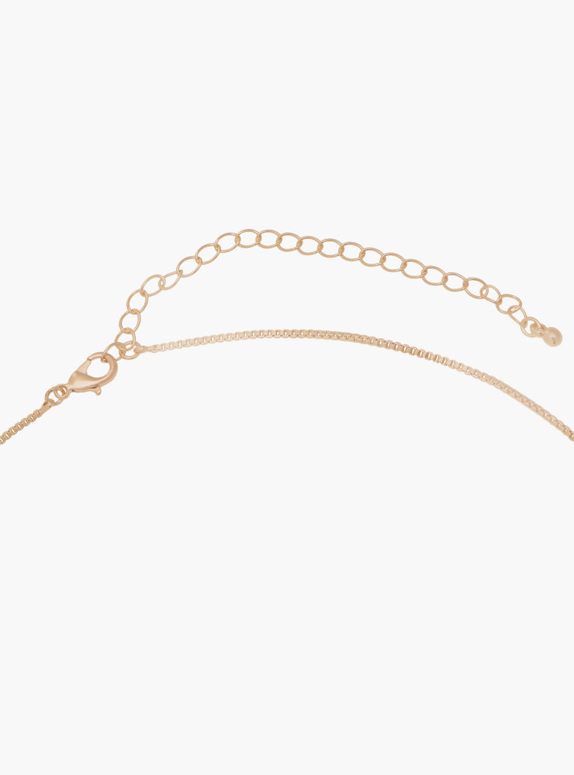 Gold Tone Necklace with Diamante Floral Accents-women-watchesandjewellery-jewellery-necklacesandpendants-image-4