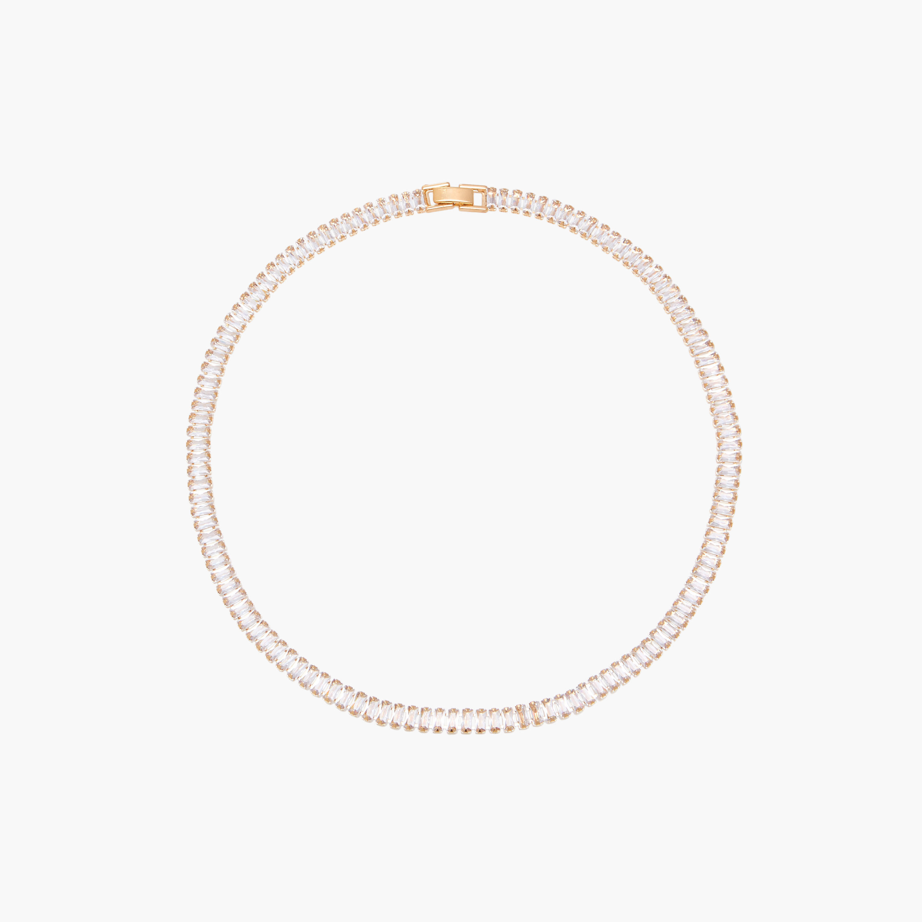 Gold Tone Necklace with Cubic Zirconia Stones-women-watchesandjewellery-jewellery-necklacesandpendants-image-1