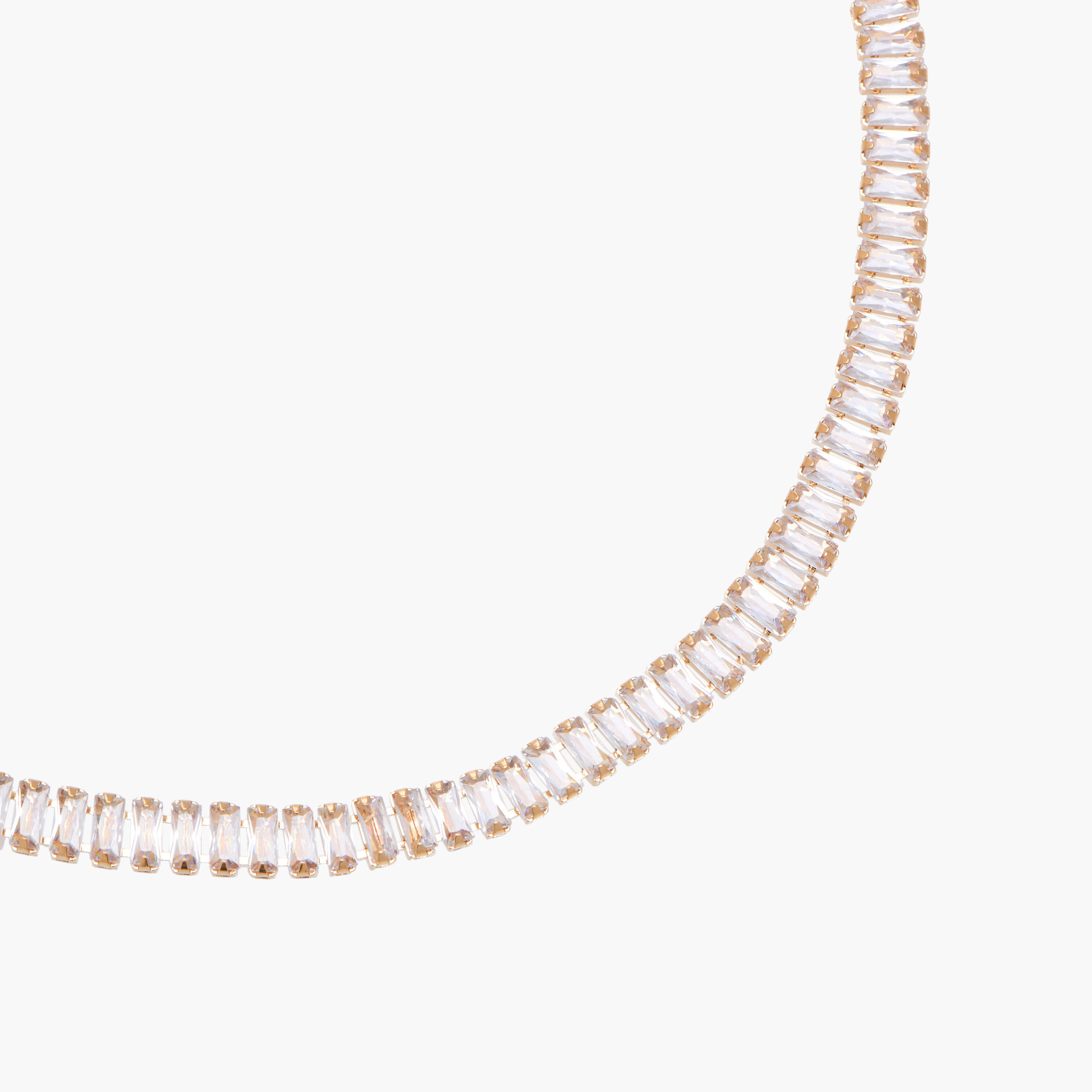 Gold Tone Necklace with Cubic Zirconia Stones-women-watchesandjewellery-jewellery-necklacesandpendants-image-2