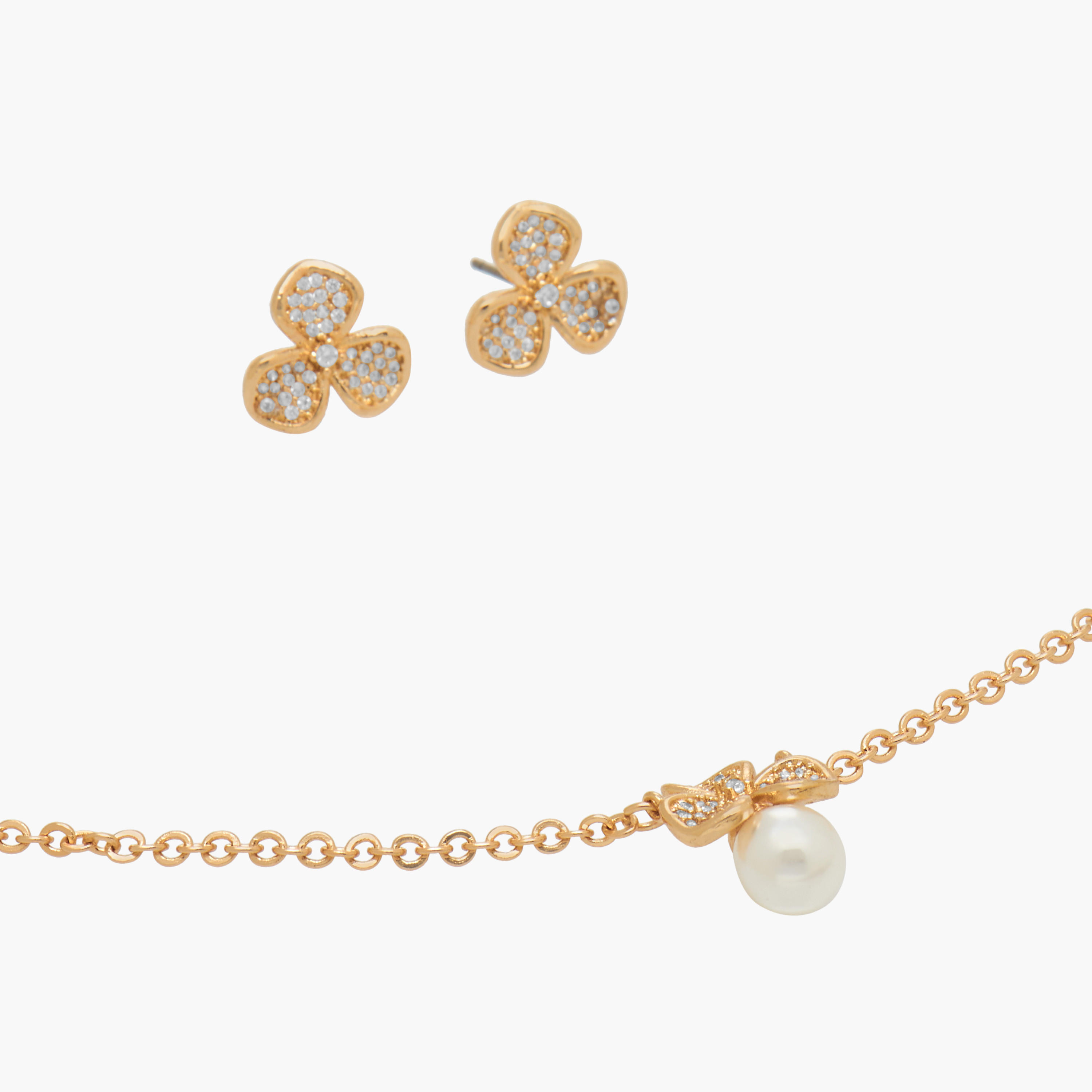 Set of 2 - Cubic Zirconia Embellished Pendant Necklace and Earrings-women-watchesandjewellery-jewellery-jewellerysets-image-3