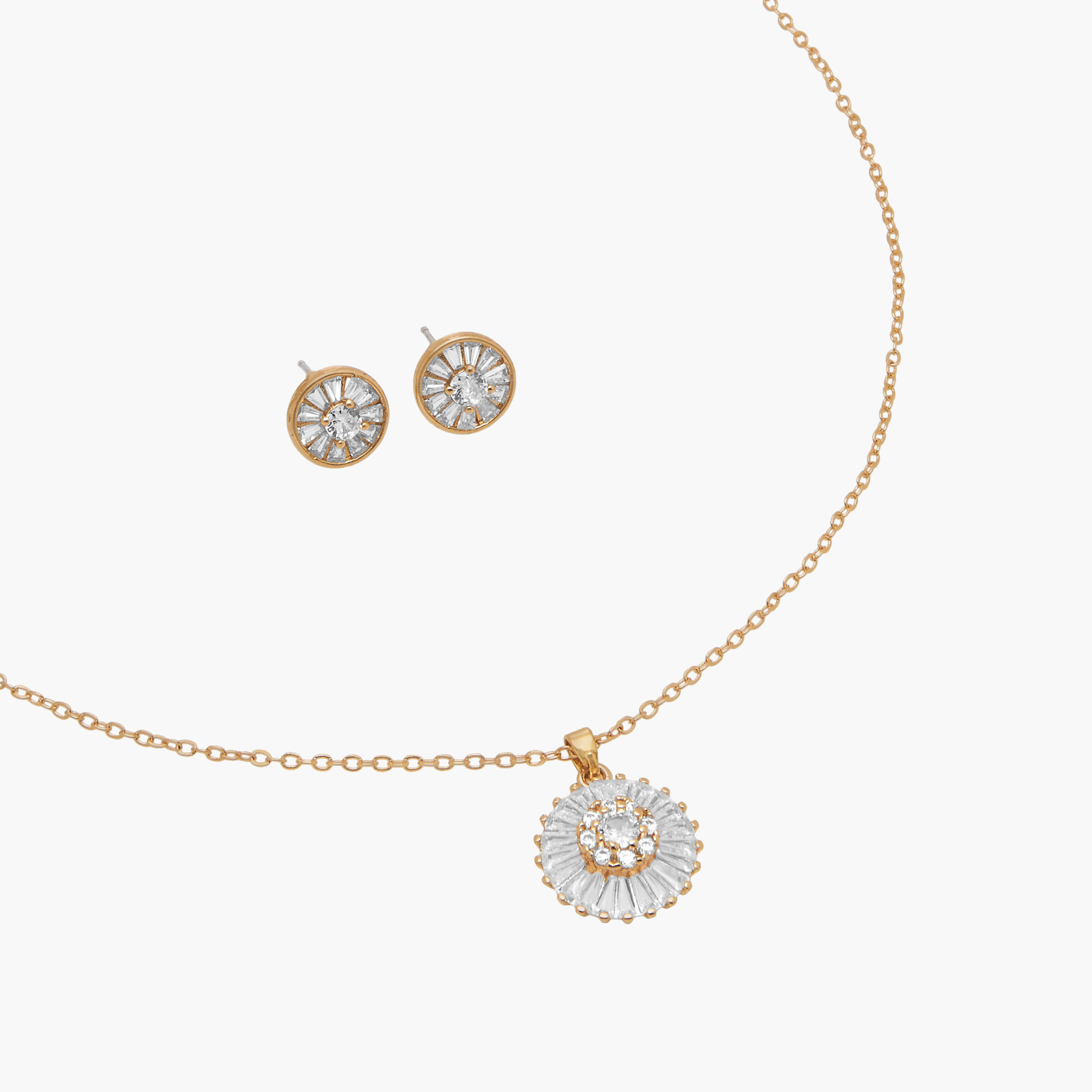 Set of 2 - Cubic Zirconia Embellished Pendant Necklace and Earrings-women-watchesandjewellery-jewellery-jewellerysets-image-4