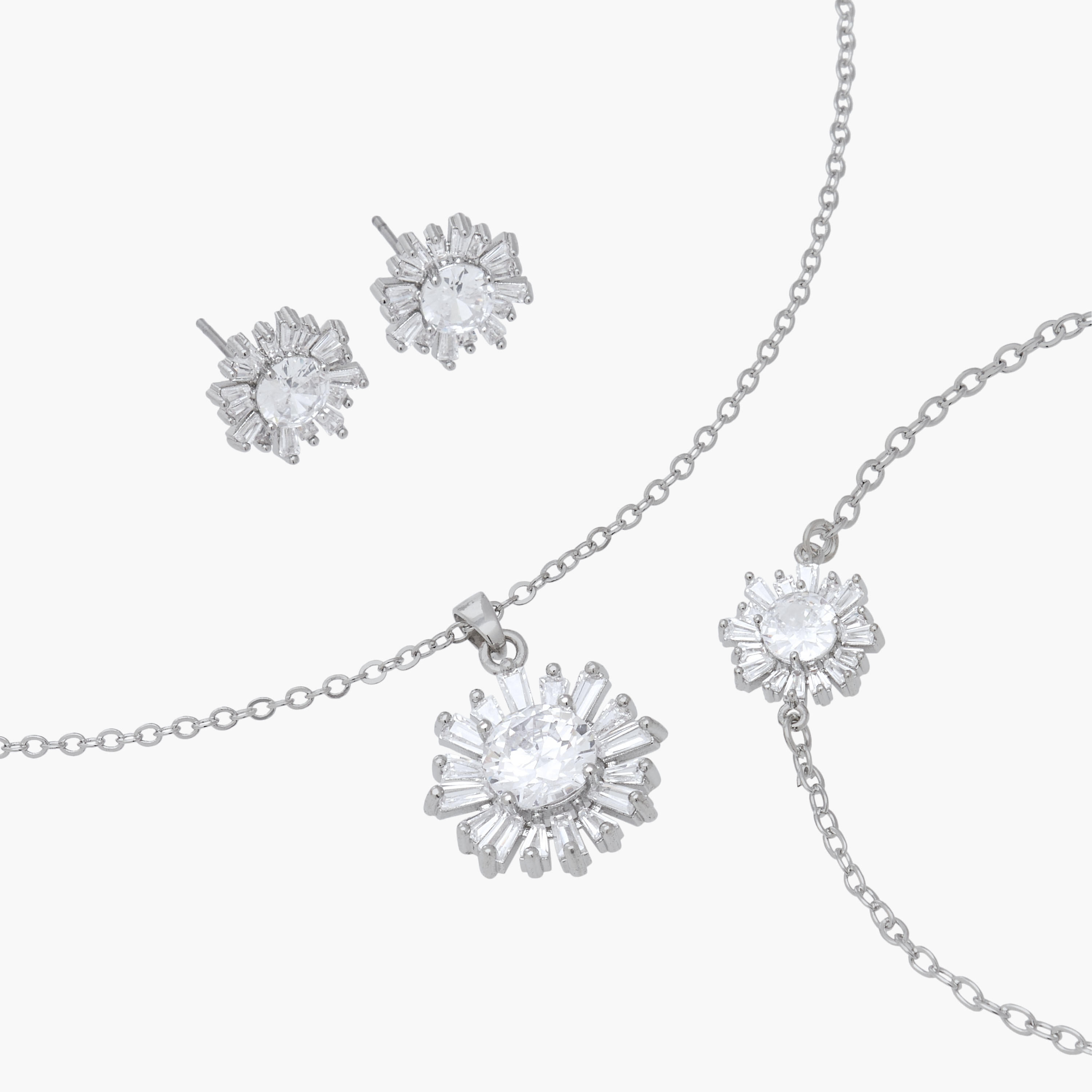 Set of 3 - Cubic Zirconia Pendant Necklace with Bracelet and Earrings-women-watchesandjewellery-jewellery-jewellerysets-image-4