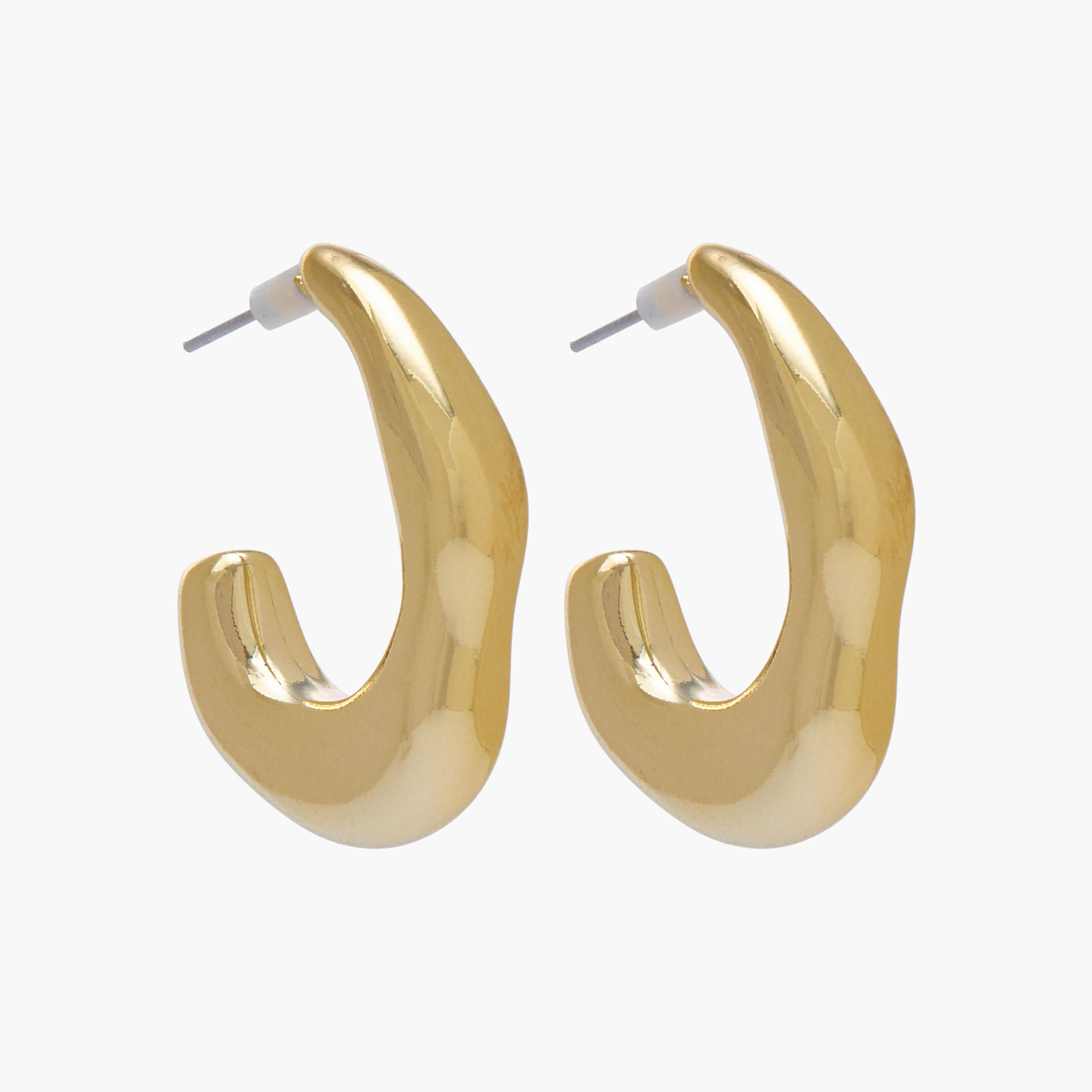 Pack of 3 Gold Tone Assorted Hoop Earrings with Pushback Closure-women-watchesandjewellery-jewellery-earrings-image-4