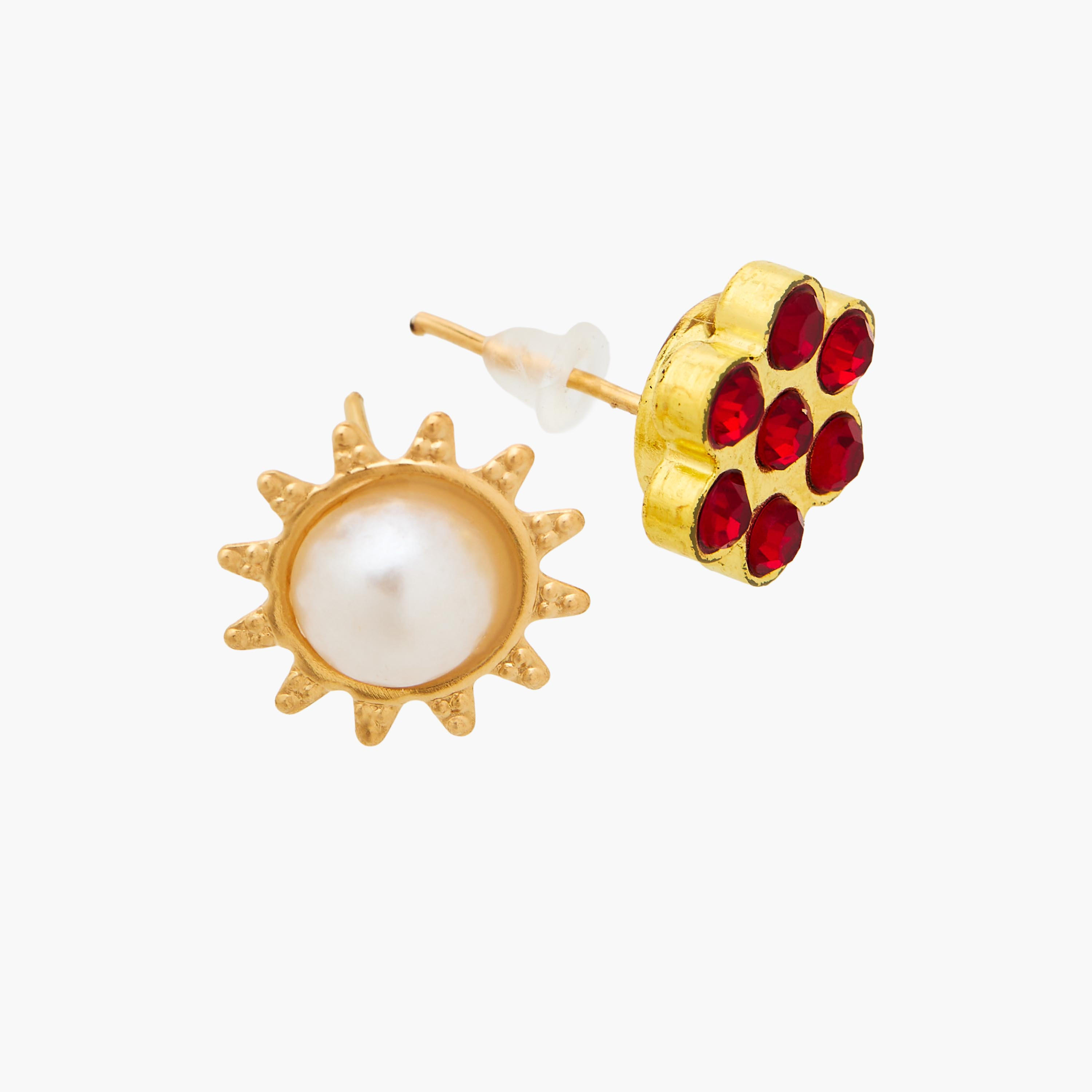 Pack of 12 Metallic Embellished Stud Earrings with Pushback Closure-women-watchesandjewellery-jewellery-earrings-image-4