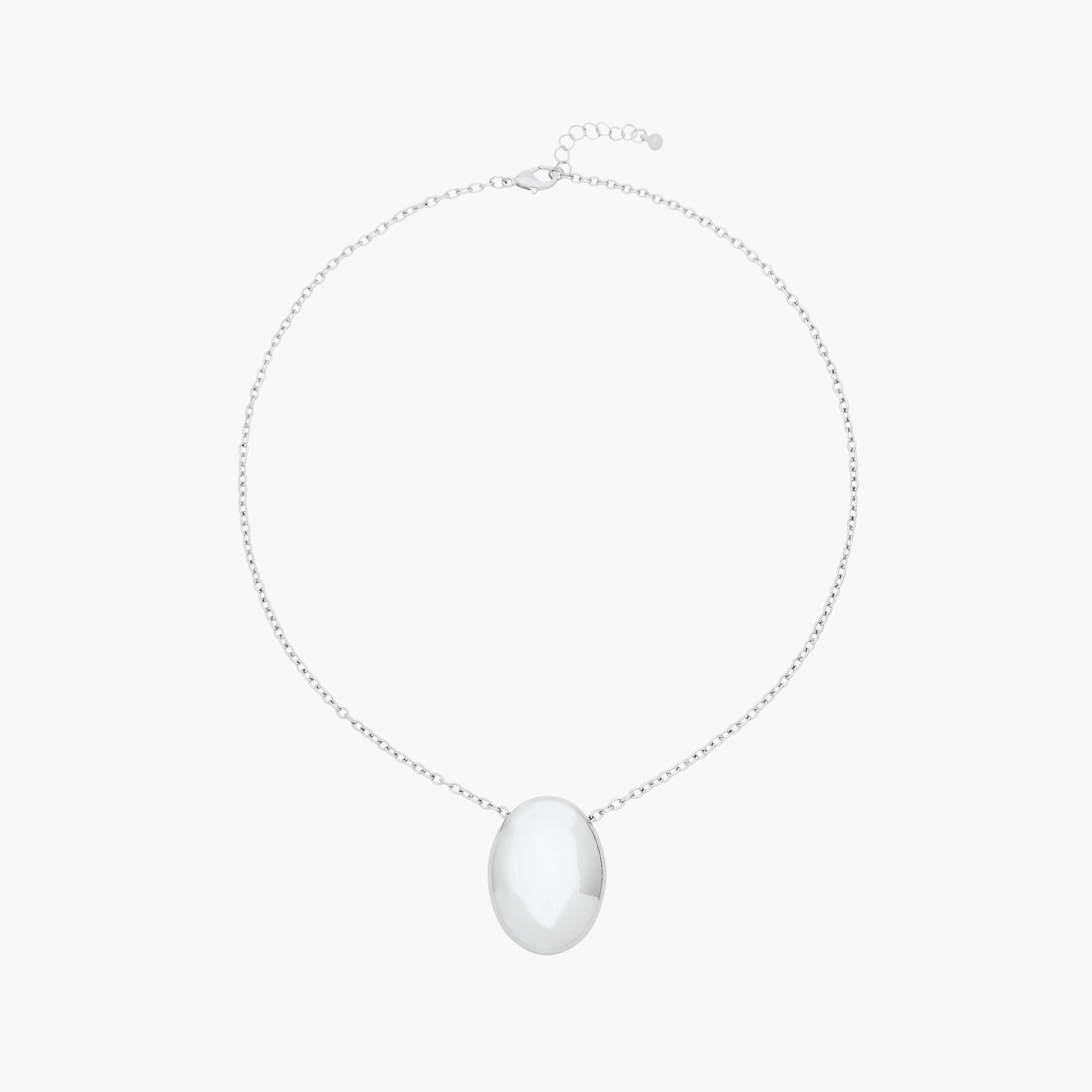 Silver Tone Pendant Necklace with Solid Design-women-watchesandjewellery-jewellery-necklacesandpendants-image-1