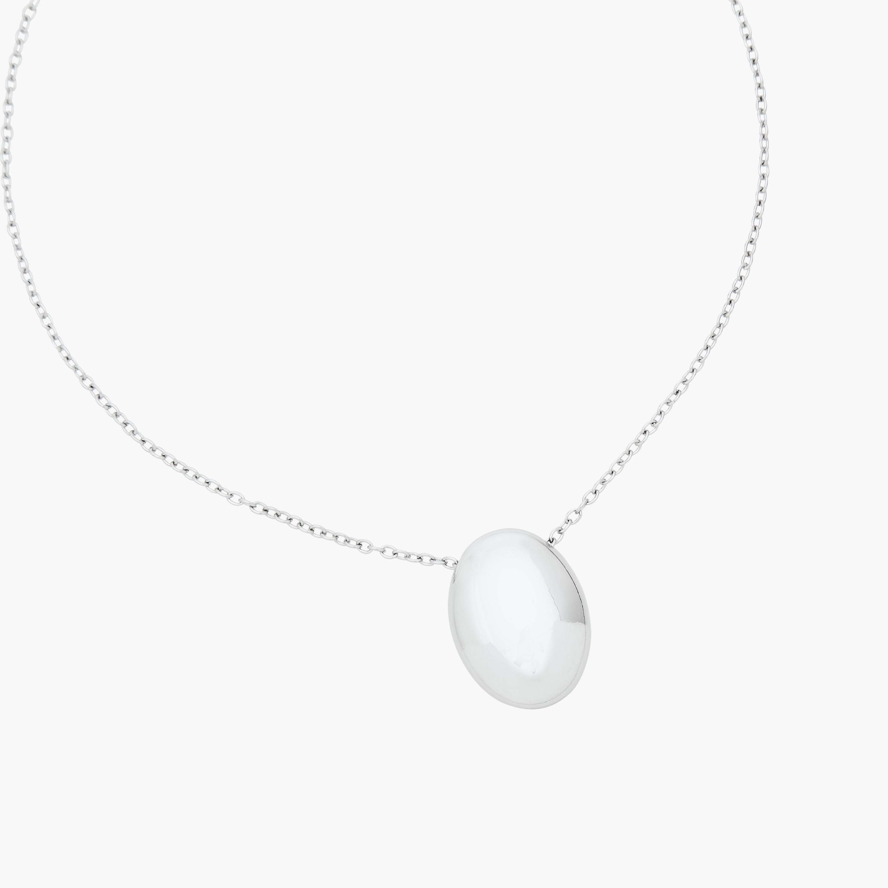 Silver Tone Pendant Necklace with Solid Design-women-watchesandjewellery-jewellery-necklacesandpendants-image-2
