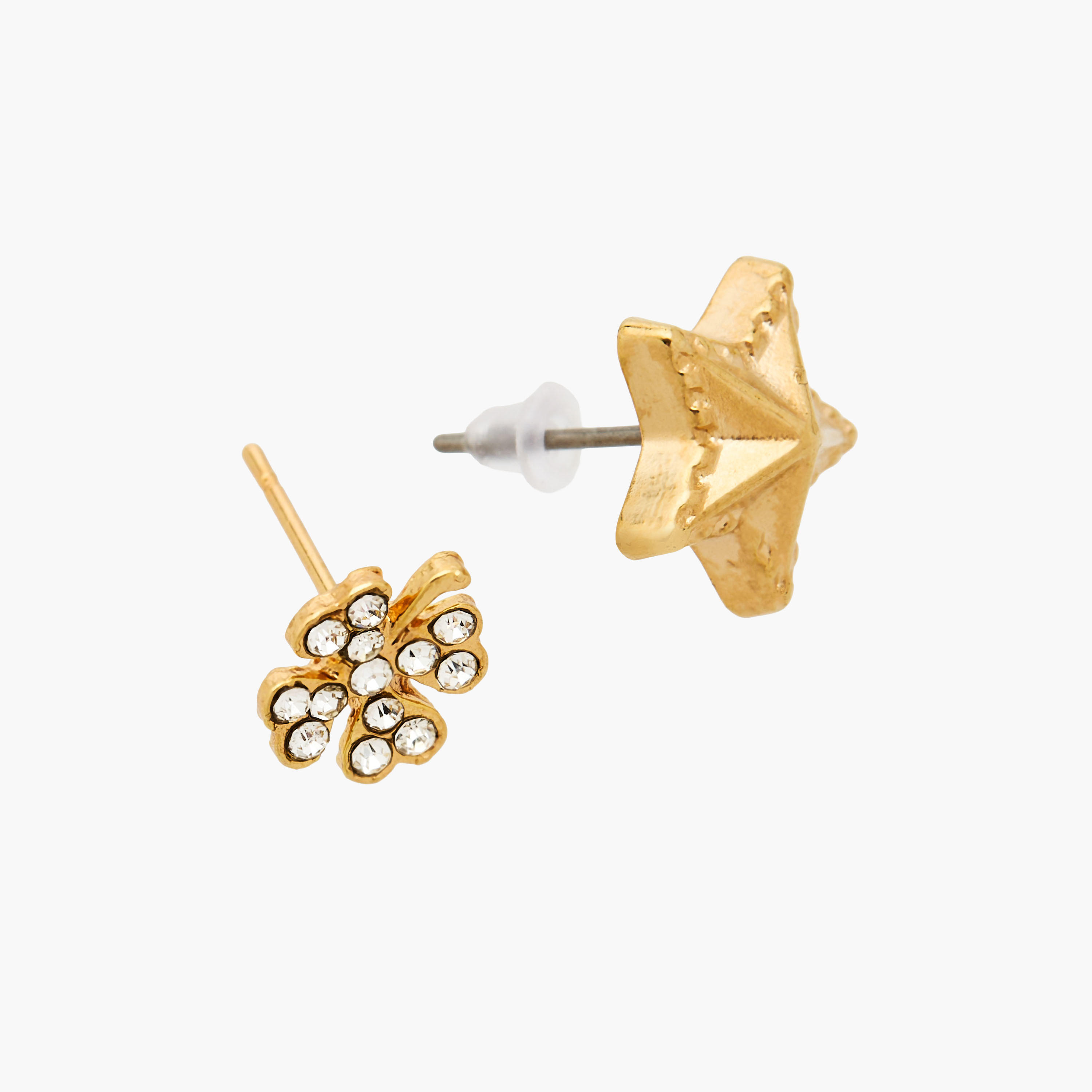 حلقان دبوس ميتاليك مزينة بمكبس إغلاق - عبوة 20 زوج-women-watchesandjewellery-jewellery-earrings-image-4
