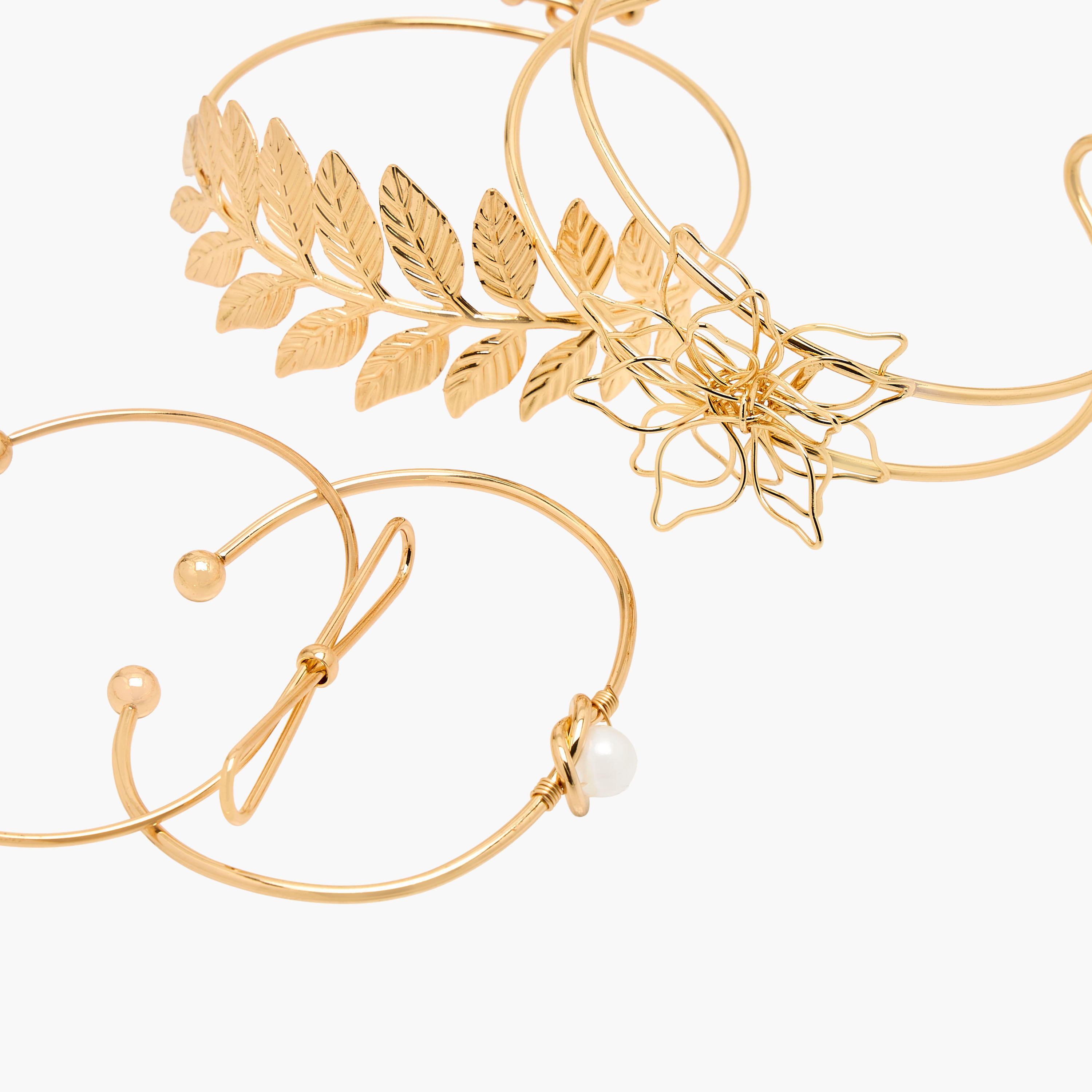 Pack of 4 Gold Tone Embellished Cuff Bracelet-women-watchesandjewellery-jewellery-banglesandbracelets-image-8