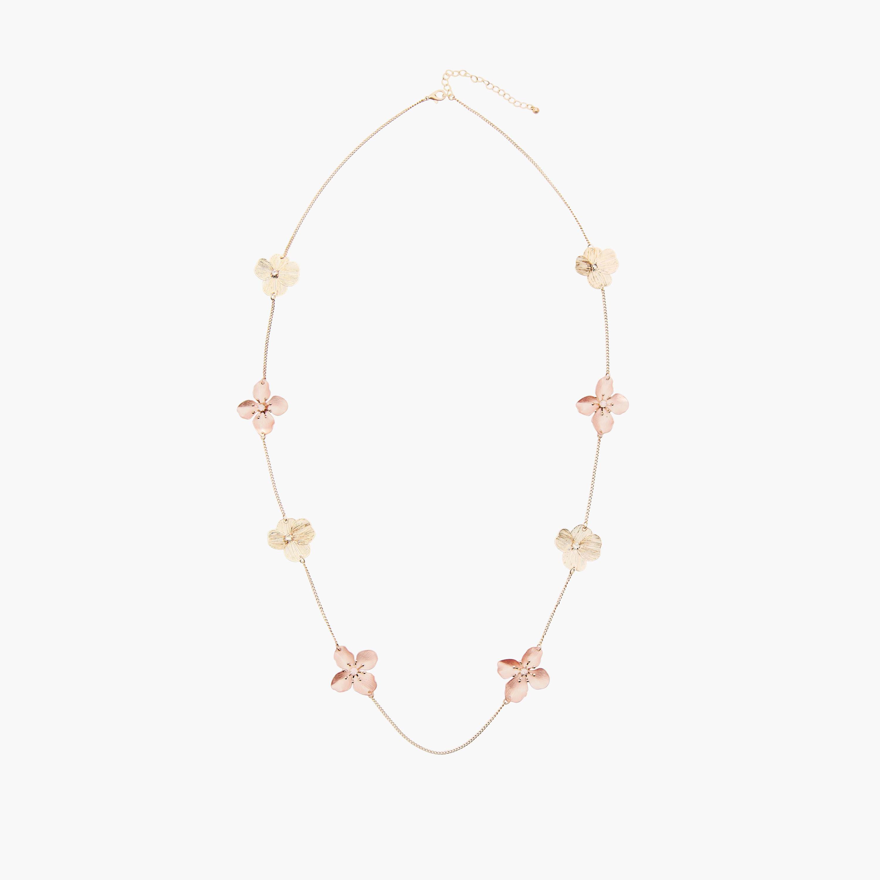 Metallic Floral Charm Necklace-women-watchesandjewellery-jewellery-necklacesandpendants-image-1