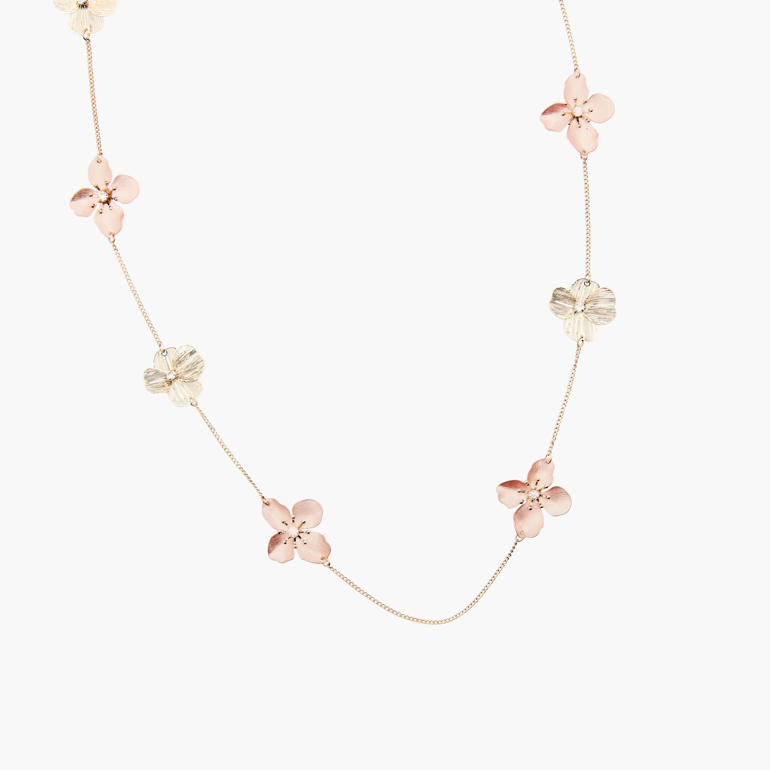 Metallic Floral Charm Necklace-women-watchesandjewellery-jewellery-necklacesandpendants-image-2