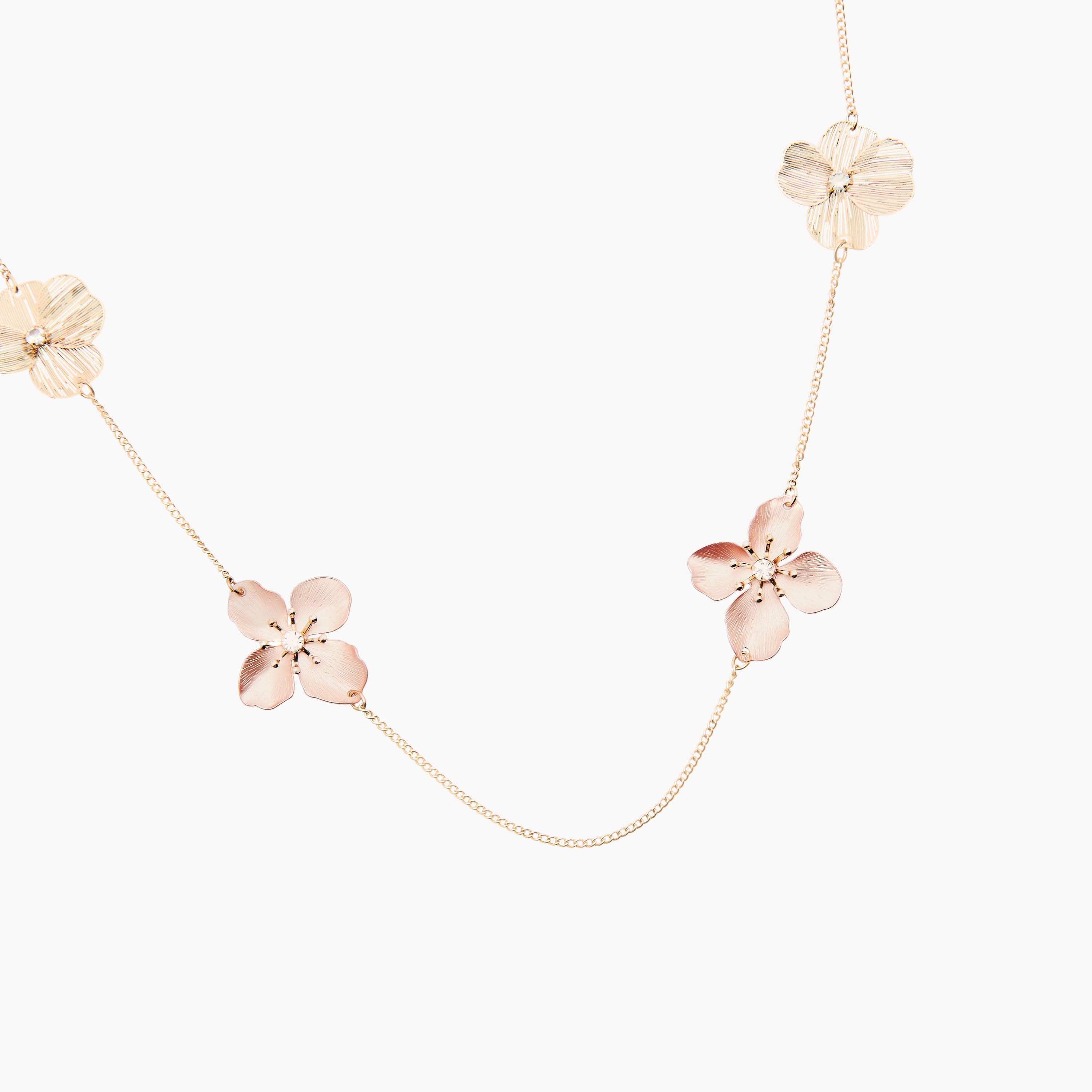 Metallic Floral Charm Necklace-women-watchesandjewellery-jewellery-necklacesandpendants-image-3