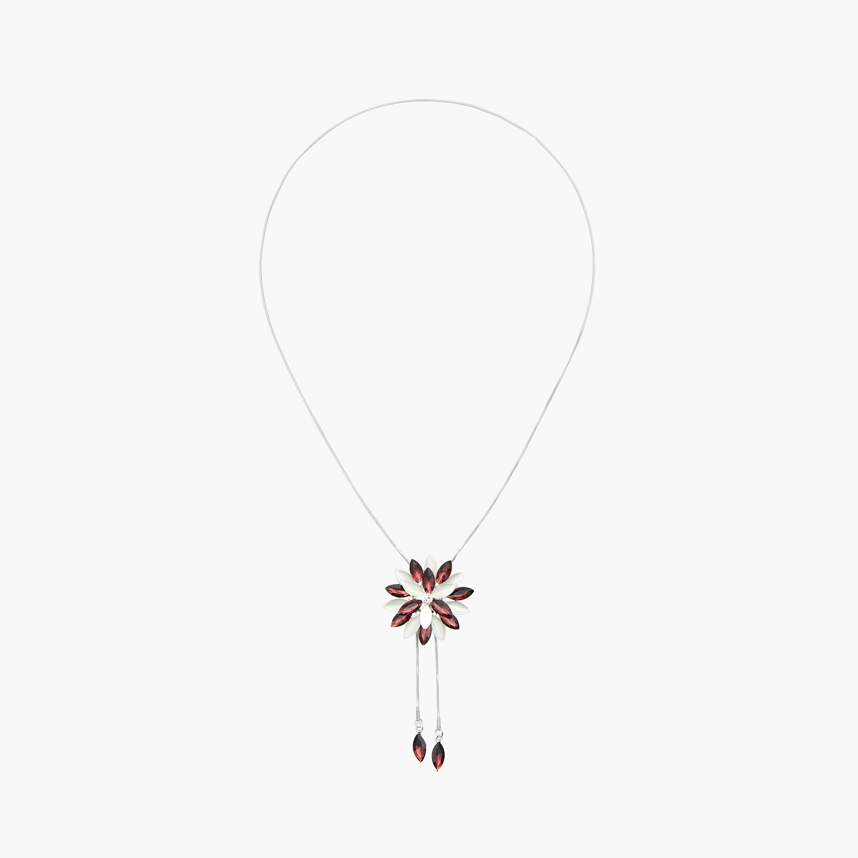 Metal Pendant Necklace with Floral Design-women-watchesandjewellery-jewellery-necklacesandpendants-image-1