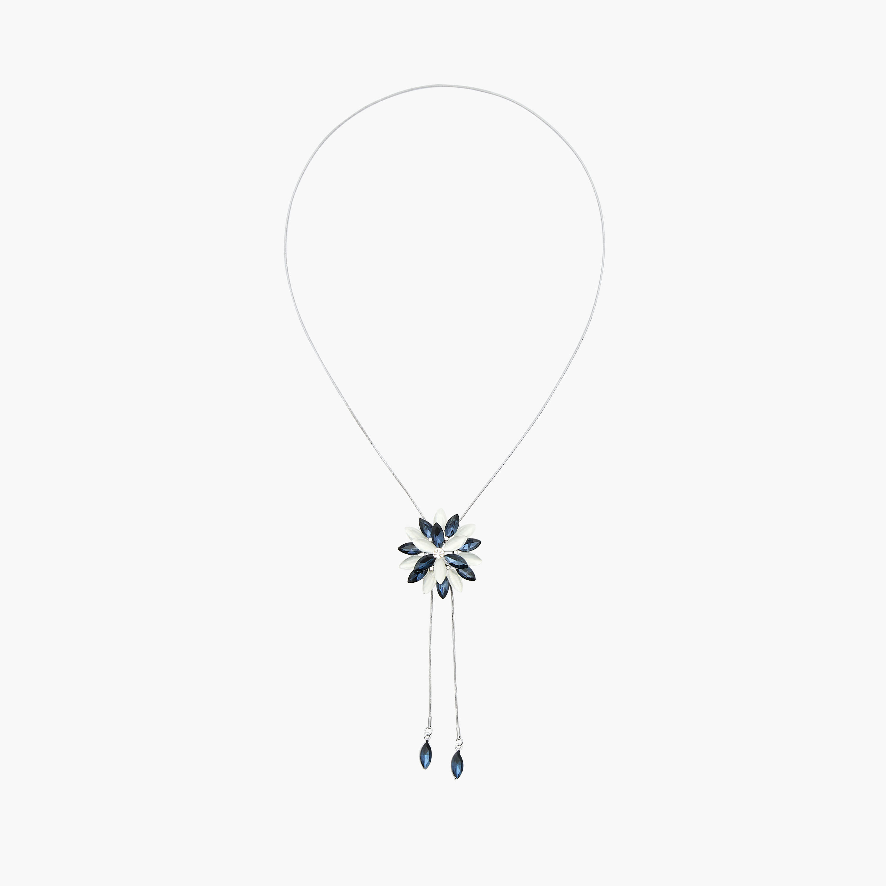 Silver Tone Pendant Necklace with Floral Design-women-watchesandjewellery-jewellery-necklacesandpendants-image-1