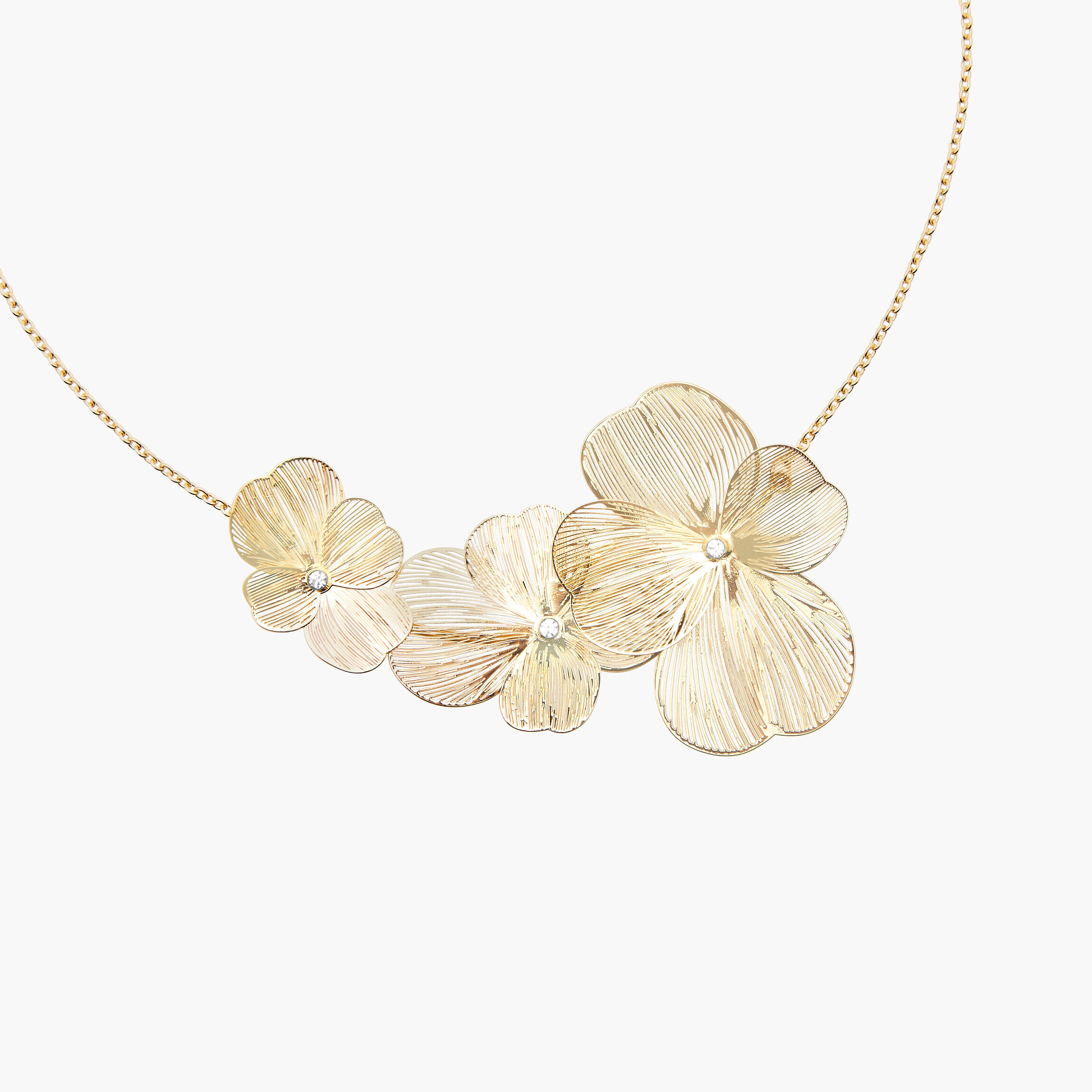 عقد بلون ذهبي بتصميم زهور-women-watchesandjewellery-jewellery-necklacesandpendants-image-3