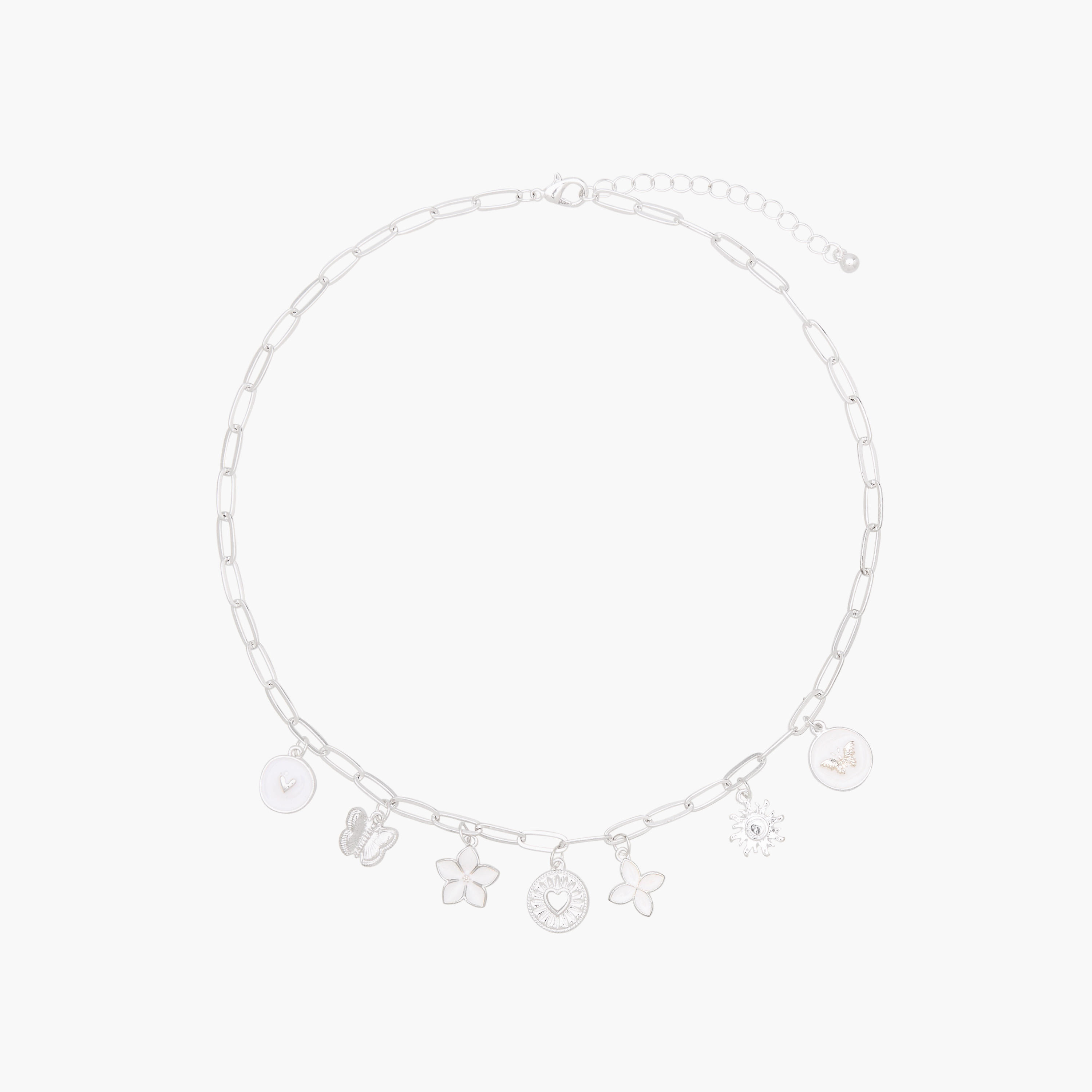 قلادة بلون فضي وزينة تعليقات-women-watchesandjewellery-jewellery-necklacesandpendants-image-1
