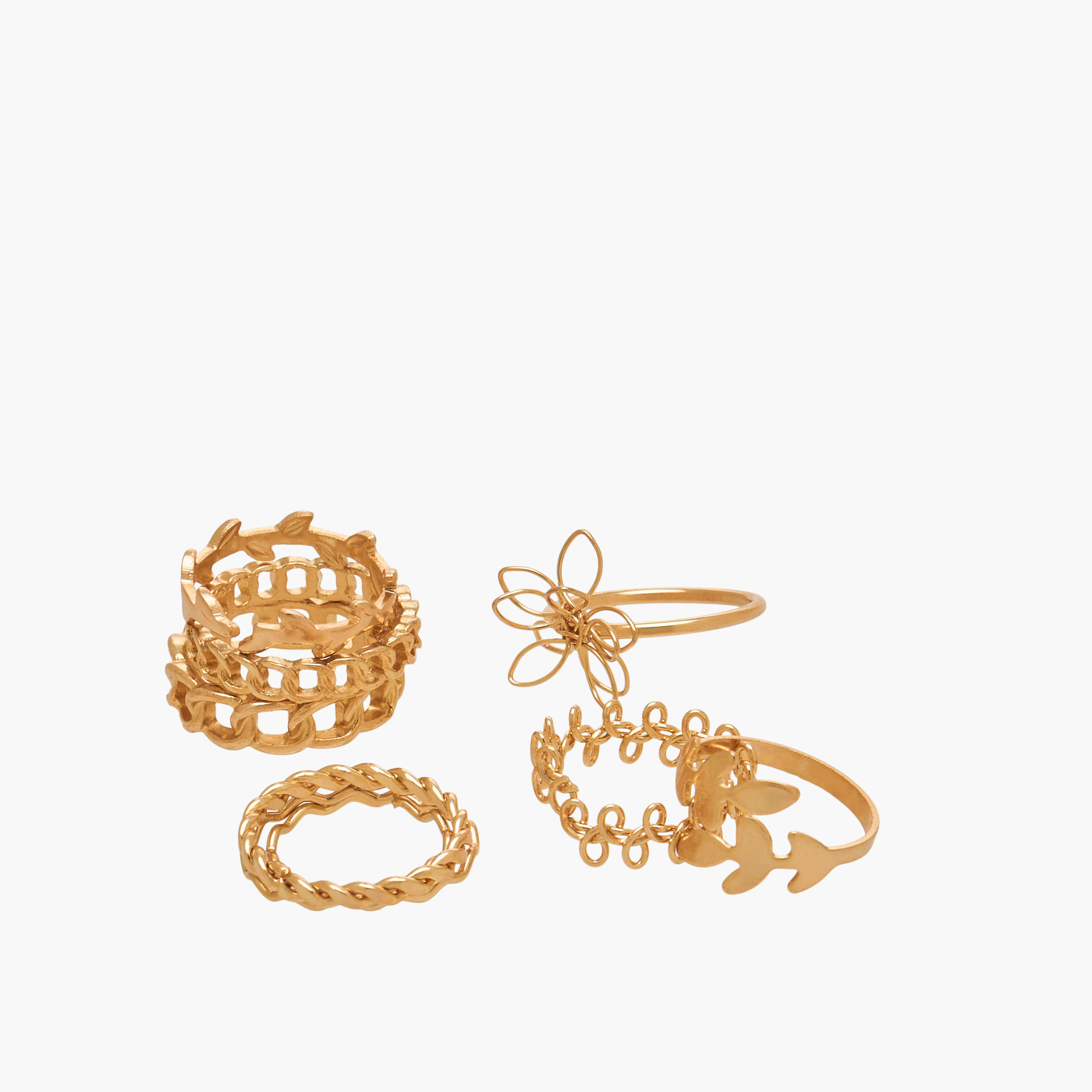 خواتم معدن بتصاميم متنوعة - طقم من 21 قطعة-women-watchesandjewellery-jewellery-rings-image-2