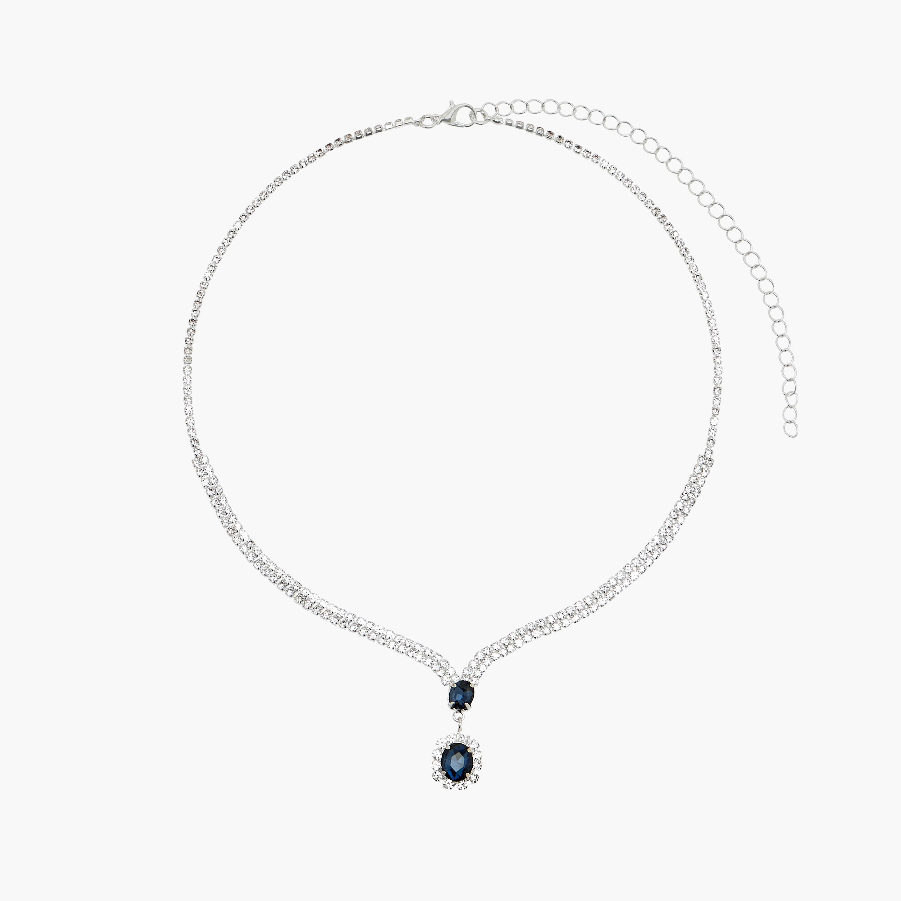 Set of 2 Cubic Zirconia Embellished Metal Necklace and Earrings-women-watchesandjewellery-jewellery-jewellerysets-image-2