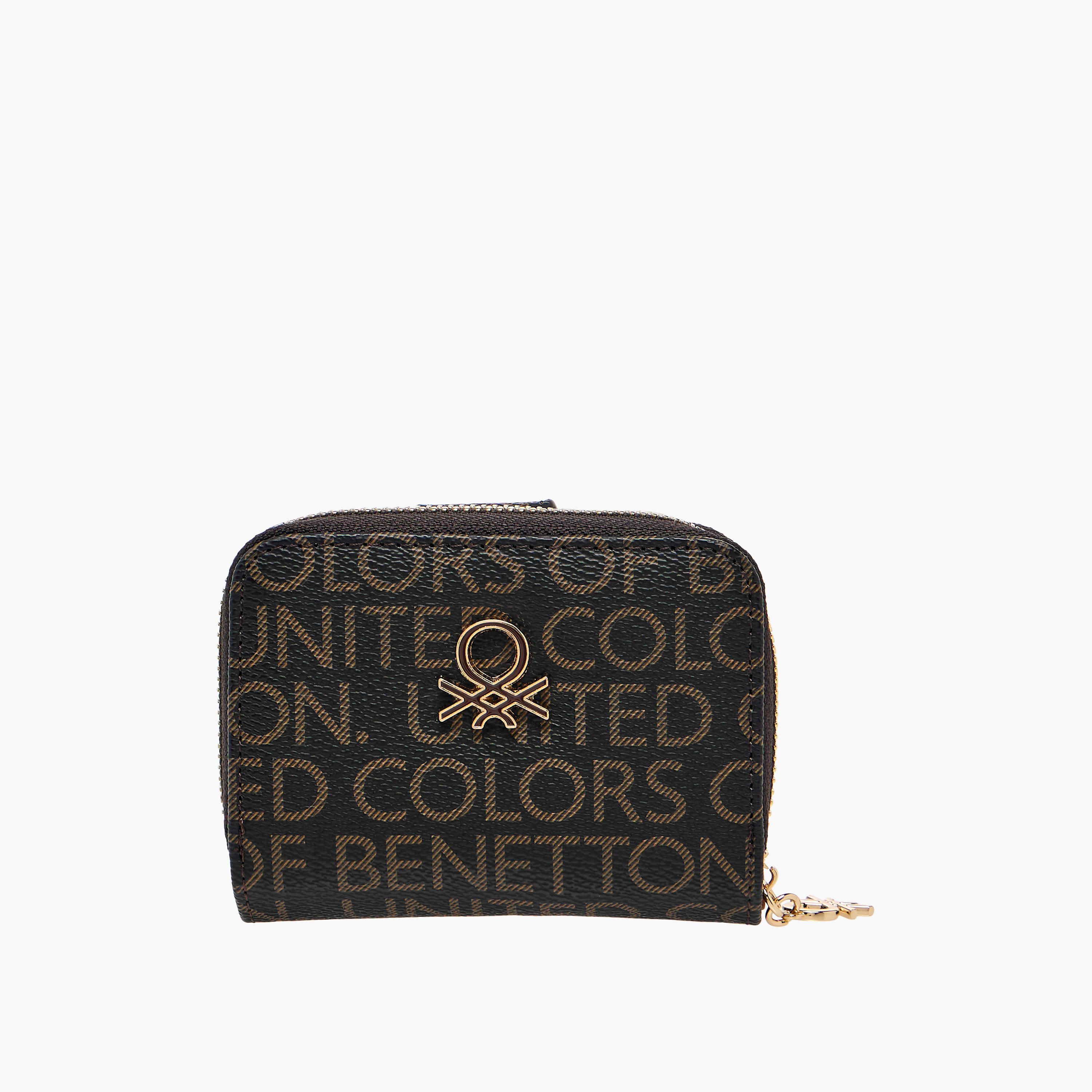 United Colors of Benetton Monogram Print Wallet with Zip Closure-women-bagsandwallets-wallets-image-1