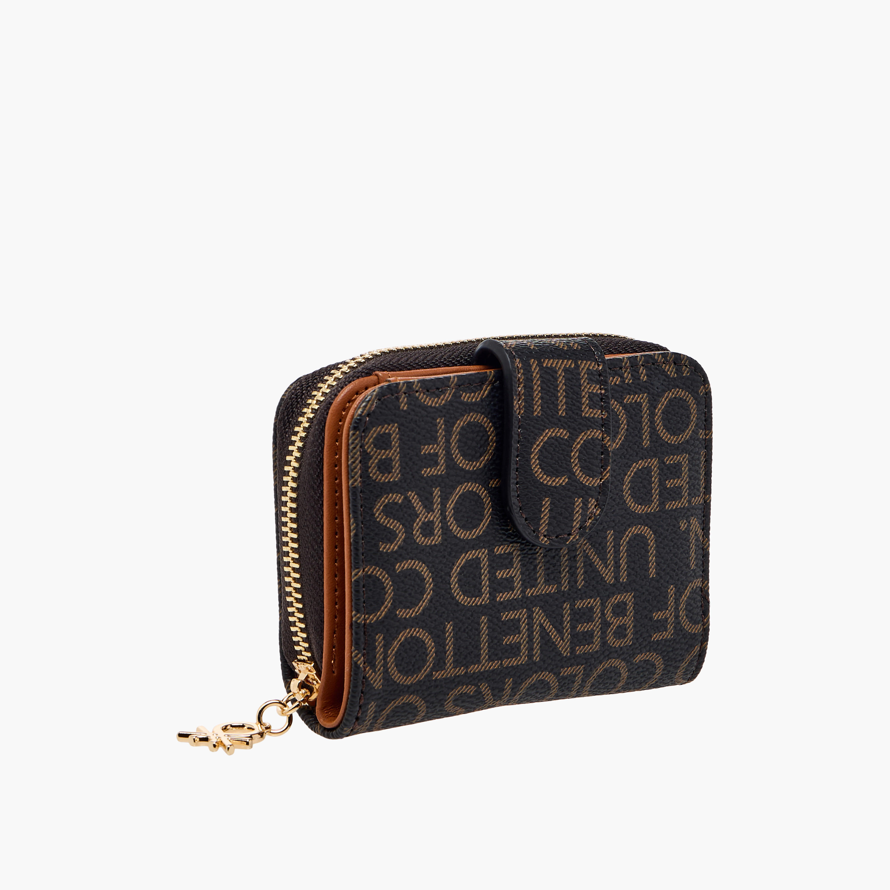 United Colors of Benetton Monogram Print Wallet with Zip Closure-women-bagsandwallets-wallets-image-2