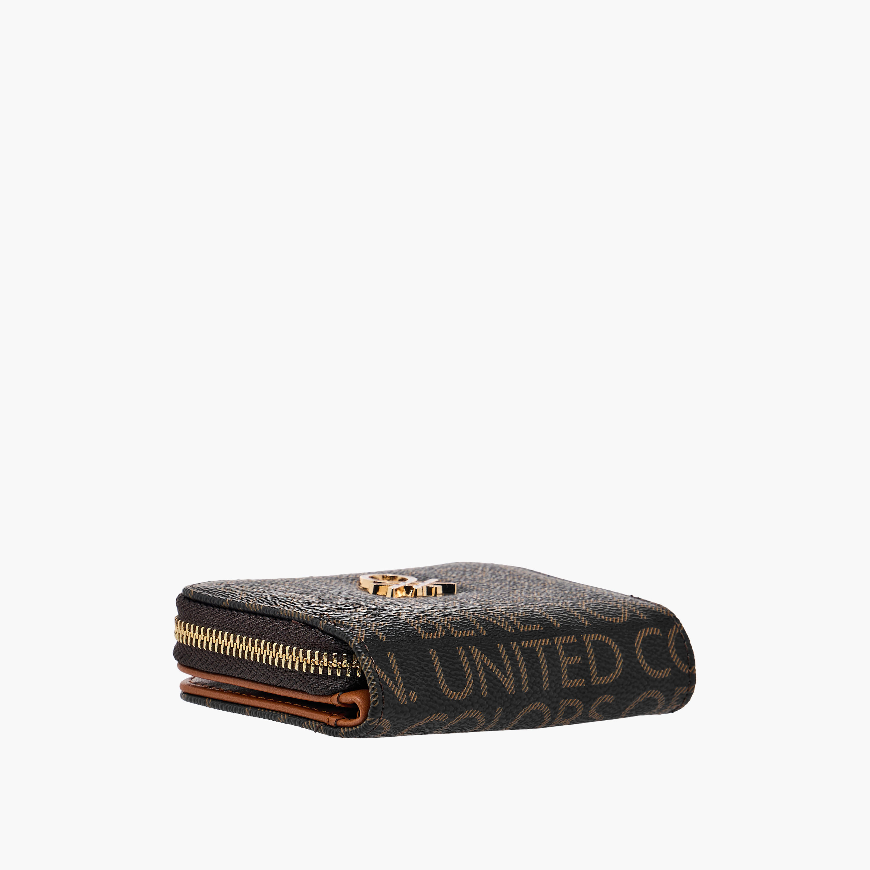 United Colors of Benetton Monogram Print Wallet with Zip Closure-women-bagsandwallets-wallets-image-4