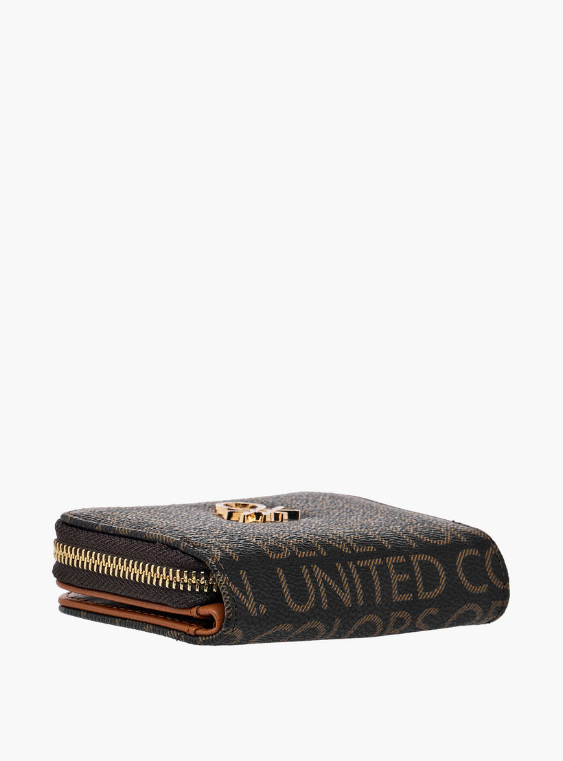 United Colors of Benetton Monogram Print Wallet with Zip Closure-women-bagsandwallets-wallets-image-4