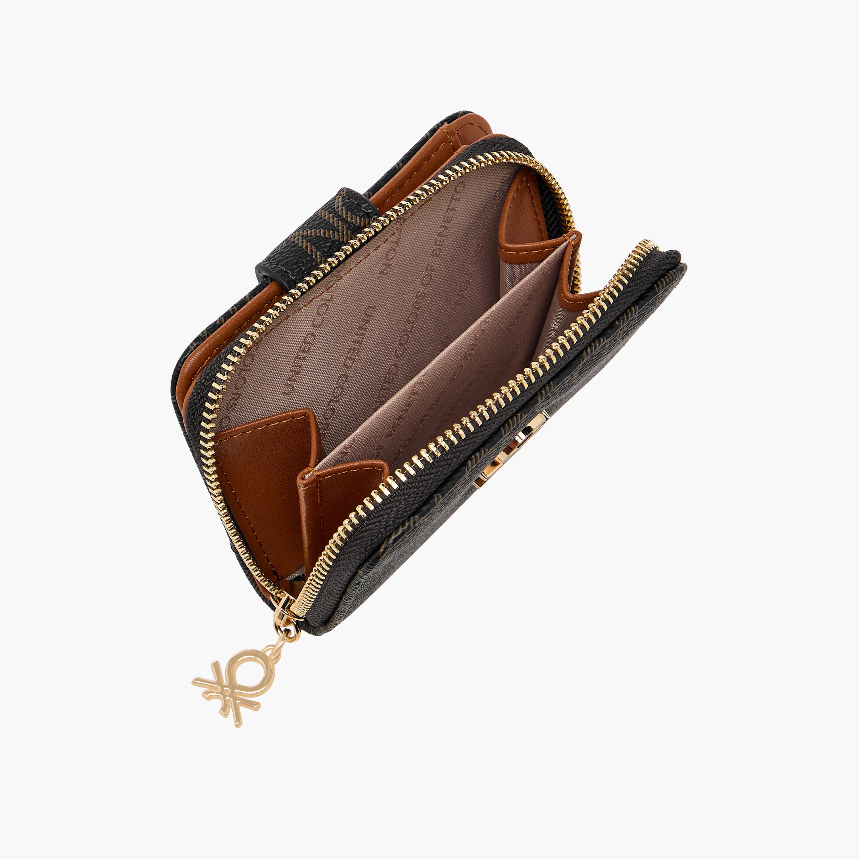 United Colors of Benetton Monogram Print Wallet with Zip Closure-women-bagsandwallets-wallets-image-5