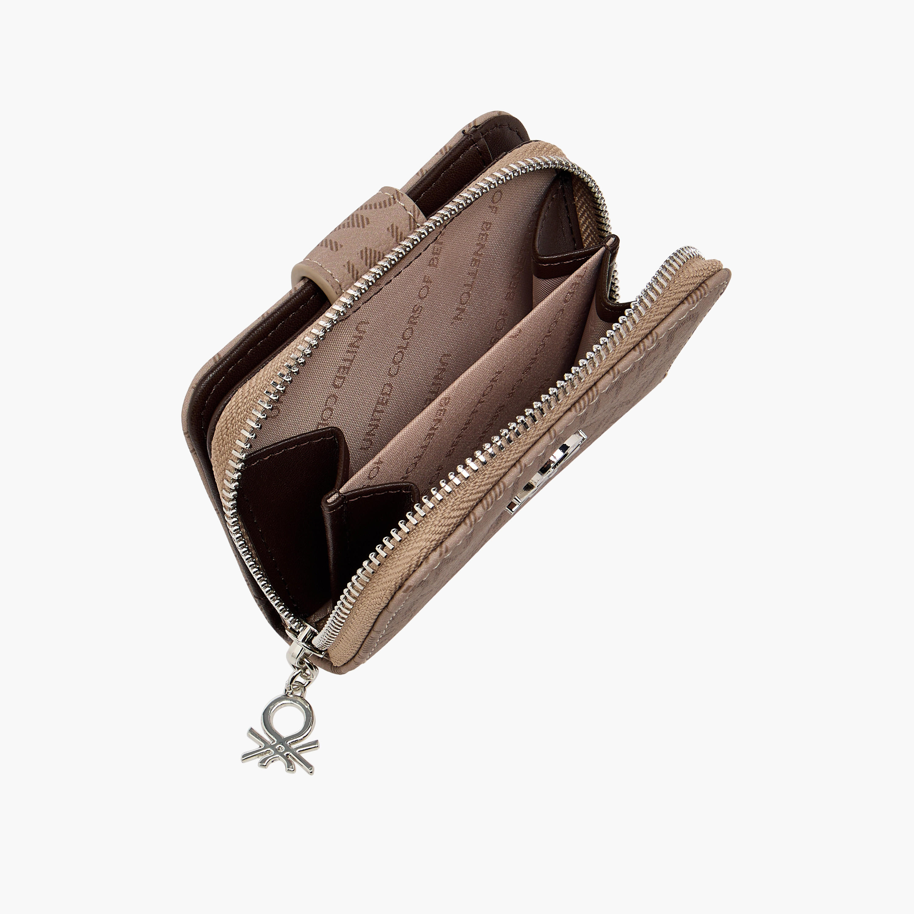 محفظة بسحاب إغلاق وبطبعات مونوجرام من يونايتد كلرز أوف بينيتون-women-bagsandwallets-wallets-image-5