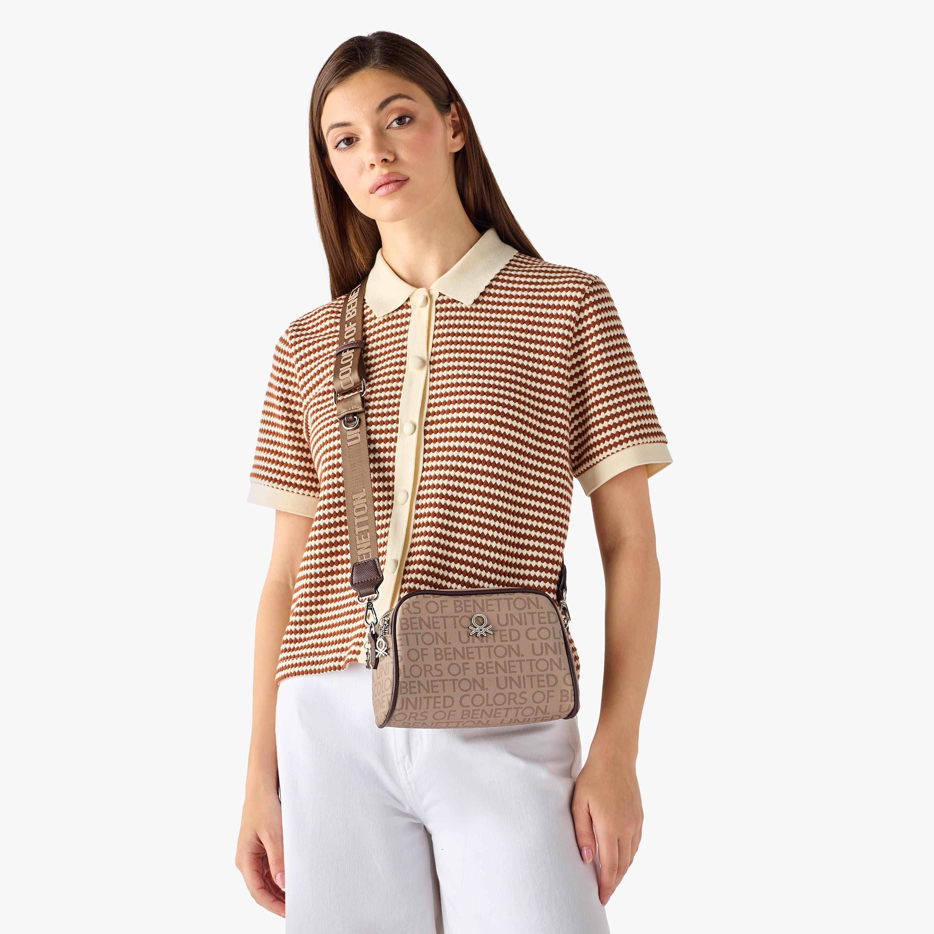 United Colors of Benetton Monogram Print Crossbody Bag with Pouch-women-bagsandwallets-handbags-image-2