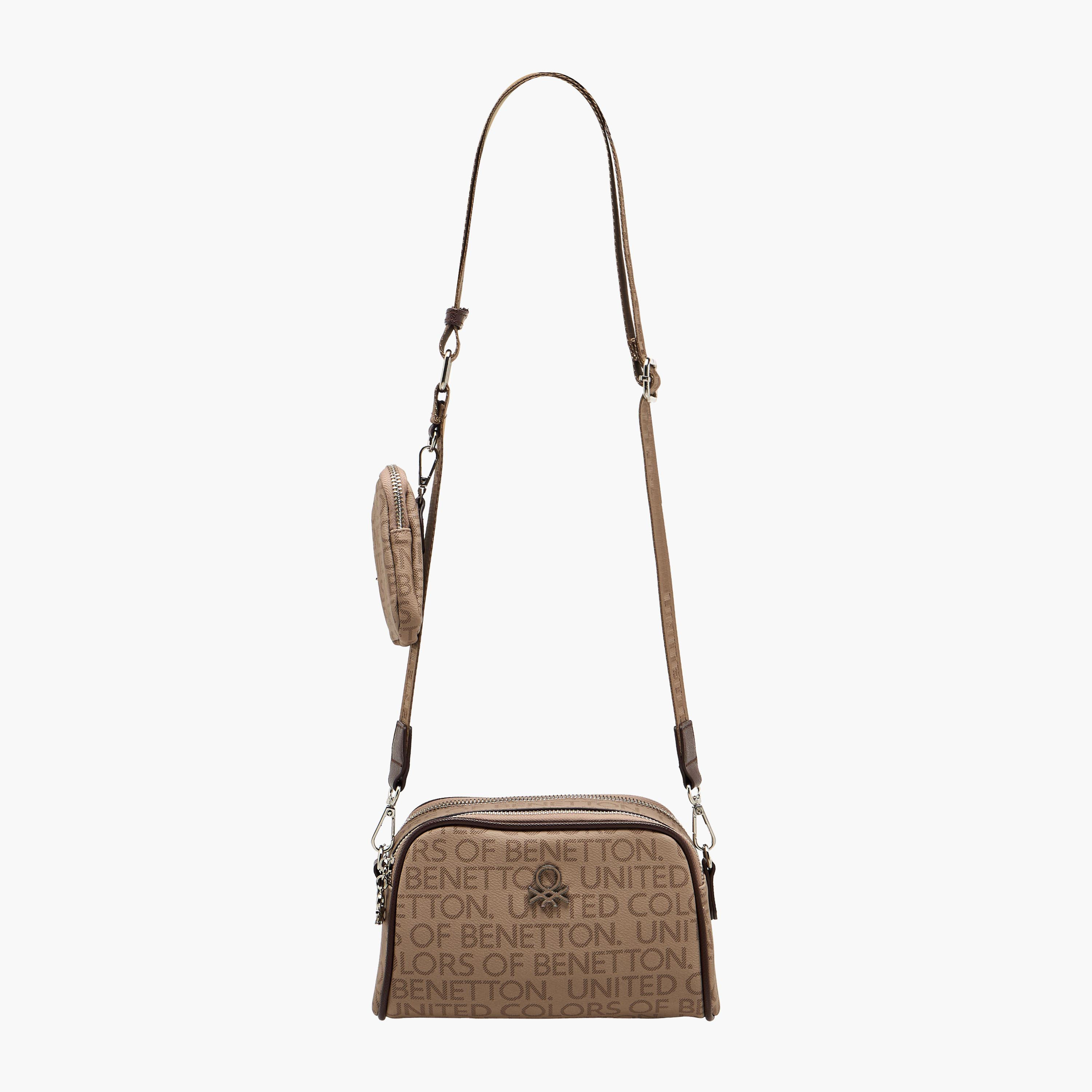 United Colors of Benetton Monogram Print Crossbody Bag with Pouch-women-bagsandwallets-handbags-image-3