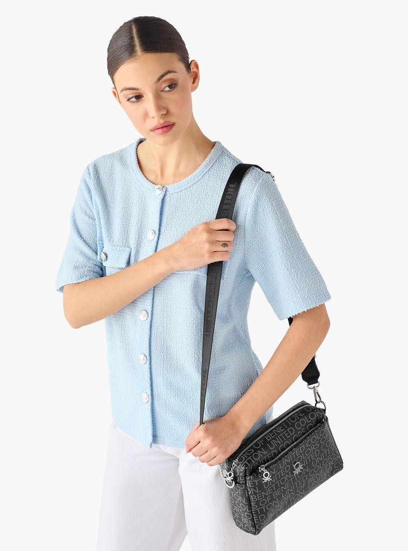 United Colors of Benetton Monogram Print Crossbody Bag with Detachable Strap-women-bagsandwallets-handbags-image-2
