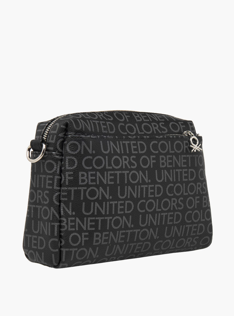 United Colors of Benetton Monogram Print Crossbody Bag with Detachable Strap-women-bagsandwallets-handbags-image-4