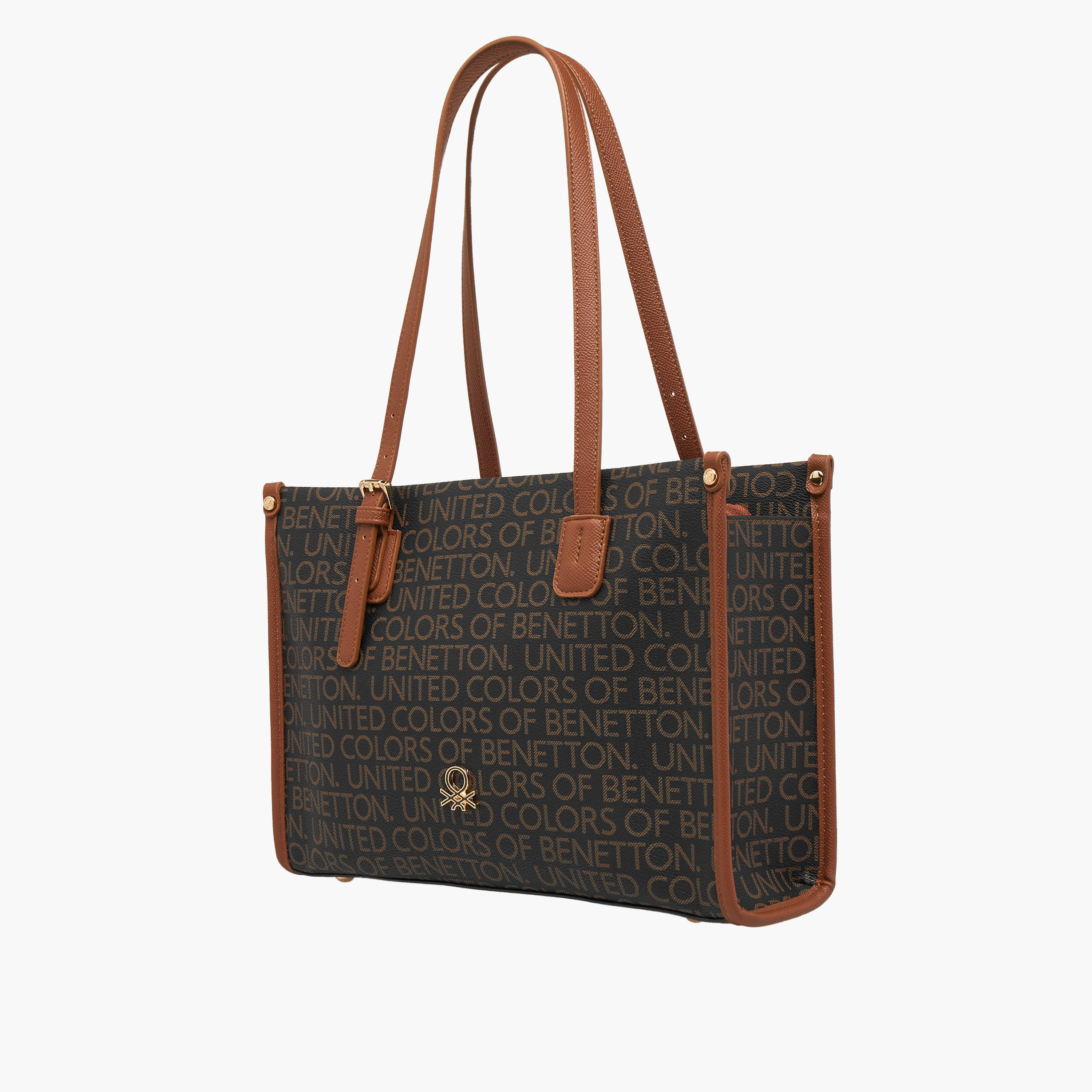 شنطة توتي بمقبض مزدوج وطبعات مونوجرام من يونايتد كولورز أوف بينيتون-women-bagsandwallets-handbags-image-3