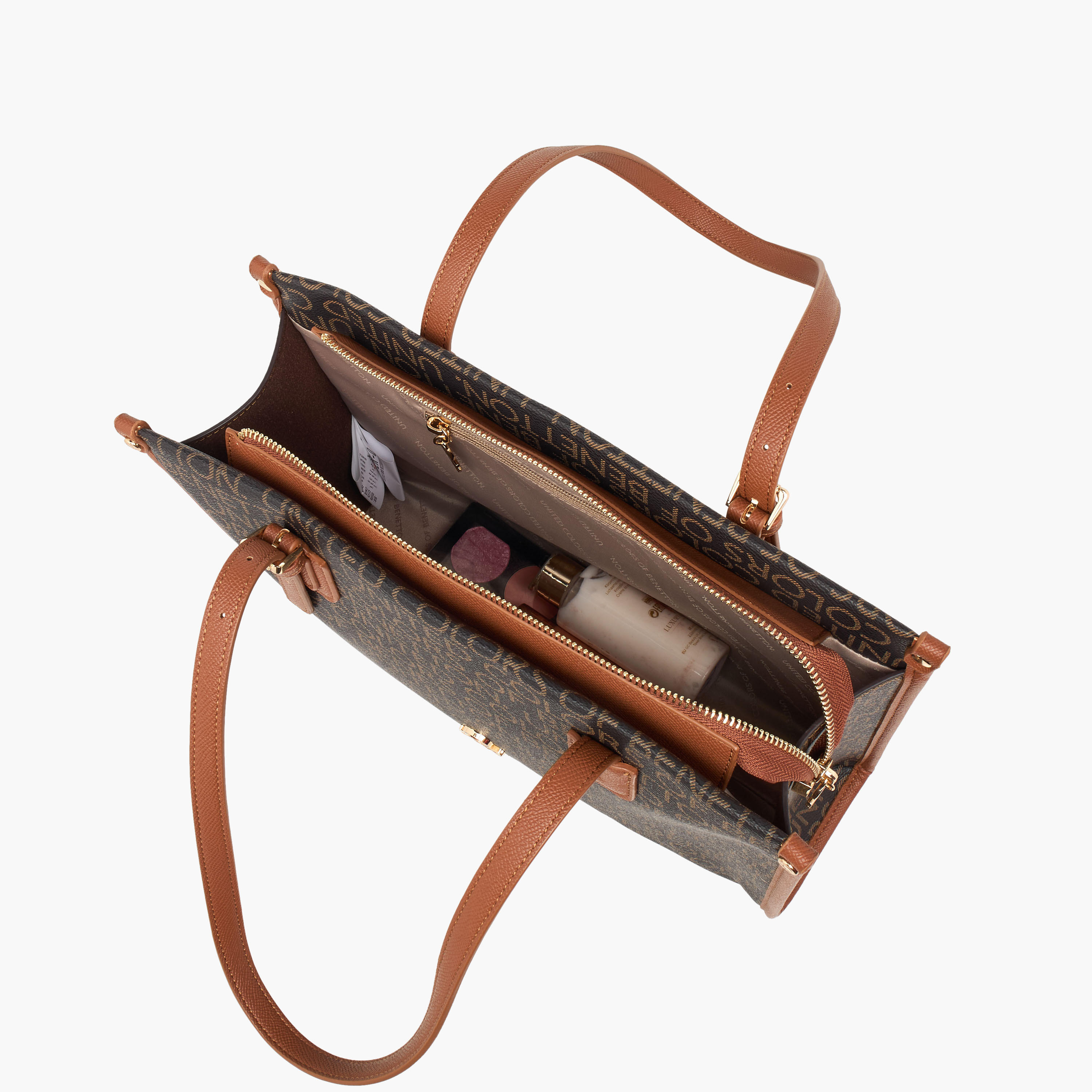 شنطة توتي بمقبض مزدوج وطبعات مونوجرام من يونايتد كولورز أوف بينيتون-women-bagsandwallets-handbags-image-8