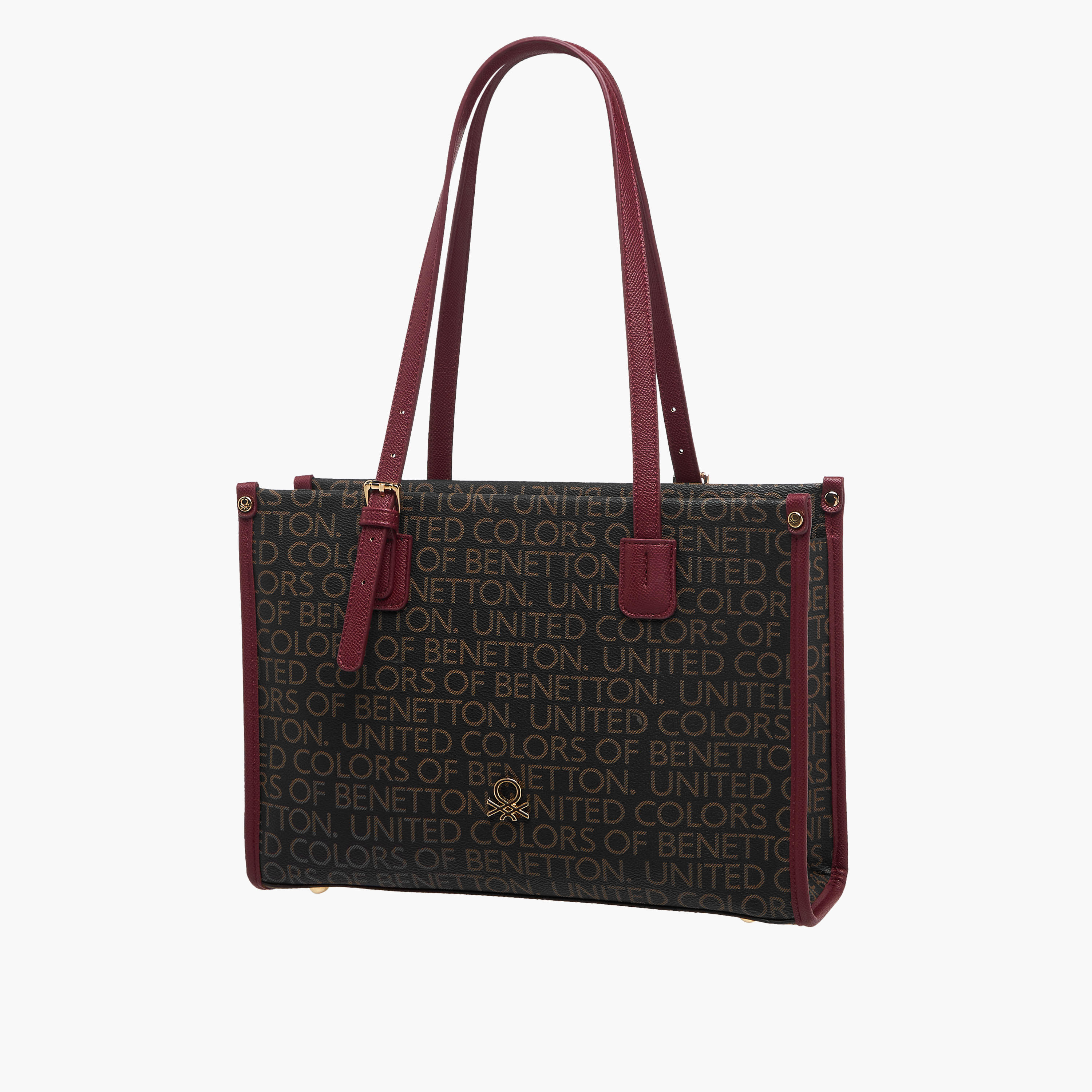 United Colors of Benetton Monogram Print Tote Bag with Double Handle-women-bagsandwallets-handbags-image-3